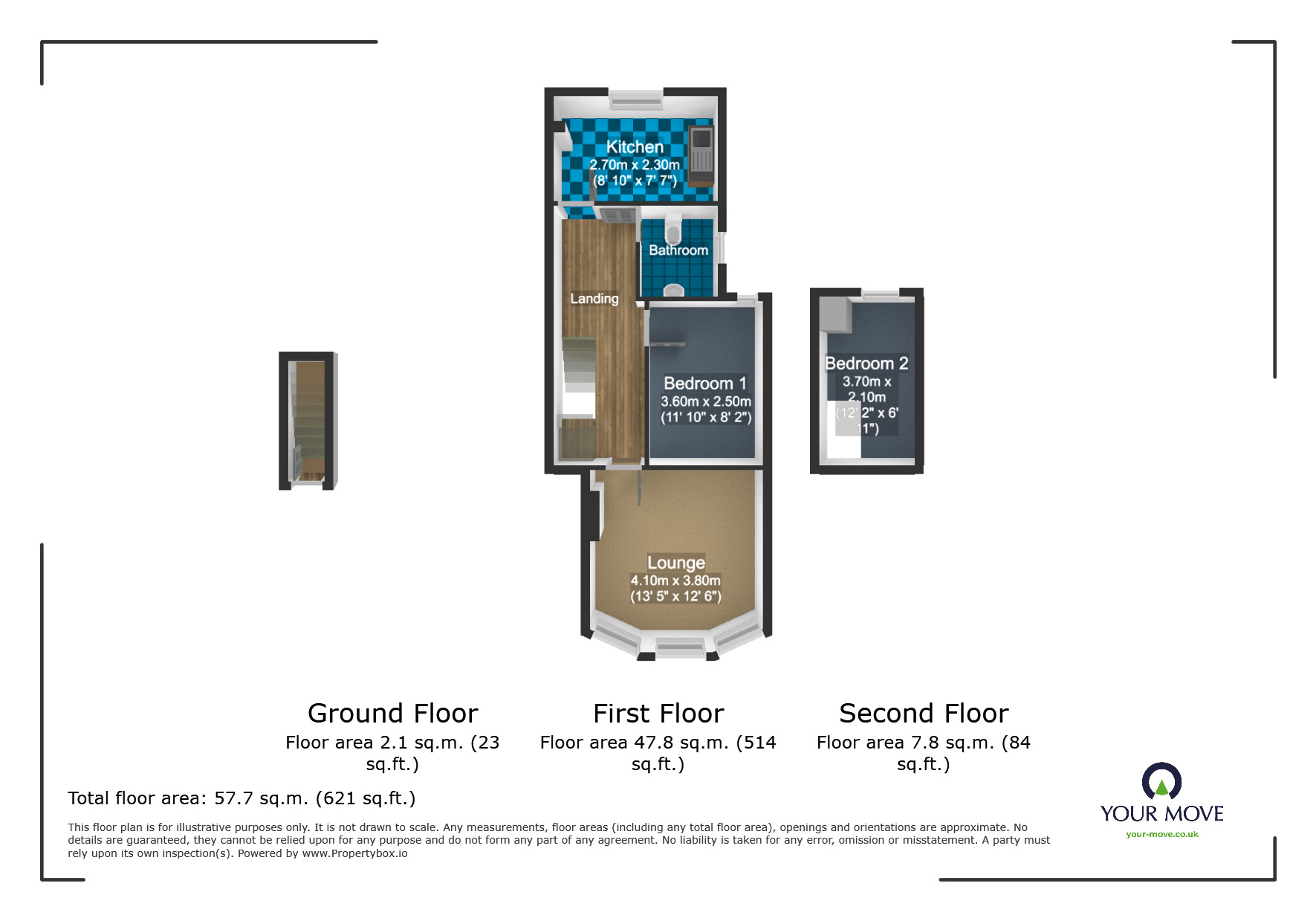 Floorplan of 2 bedroom Flat to rent, Park Road North, Ashford, Kent, TN24