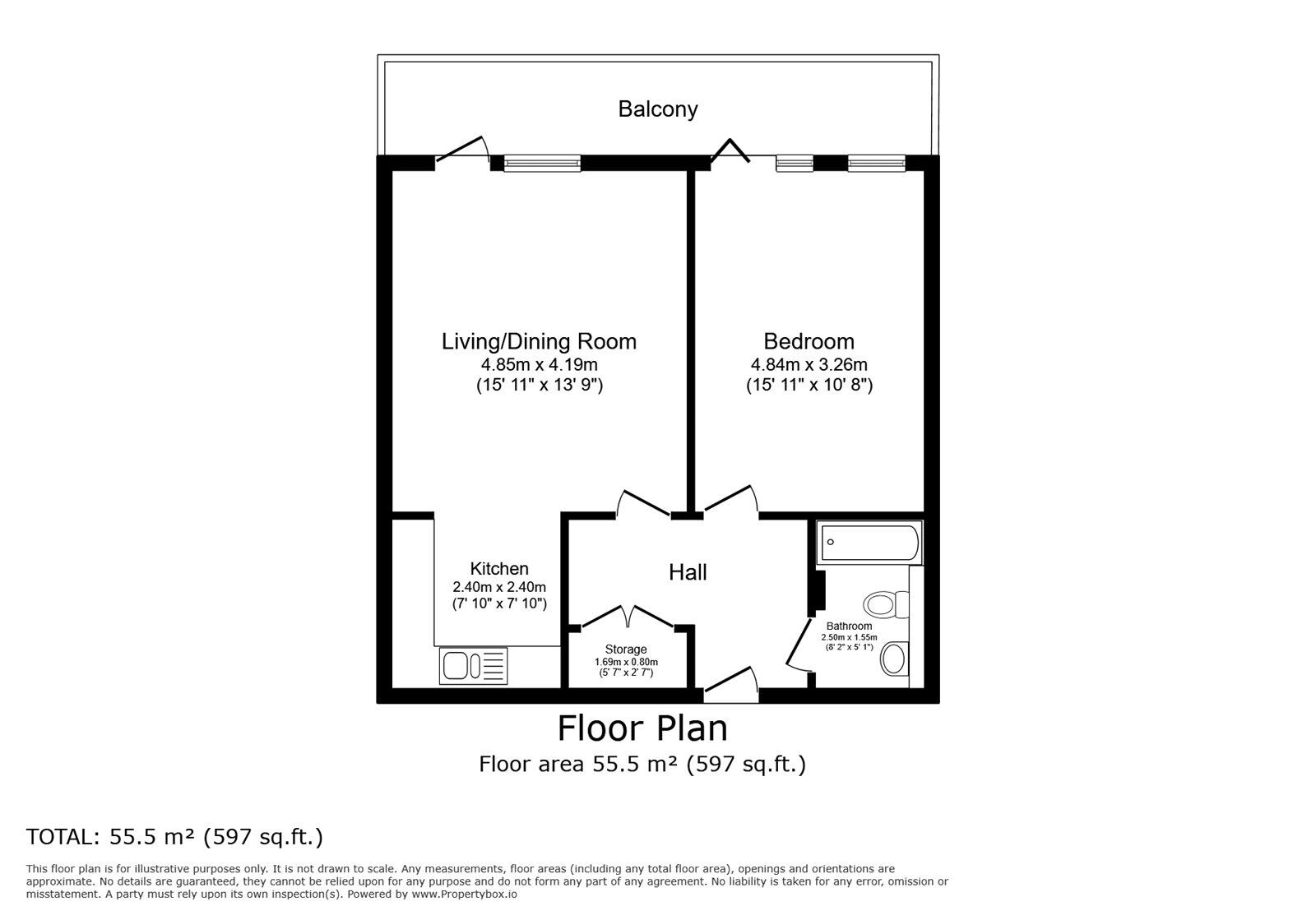 Floorplan of 1 bedroom  Flat for sale, George Street, Ashford, TN23