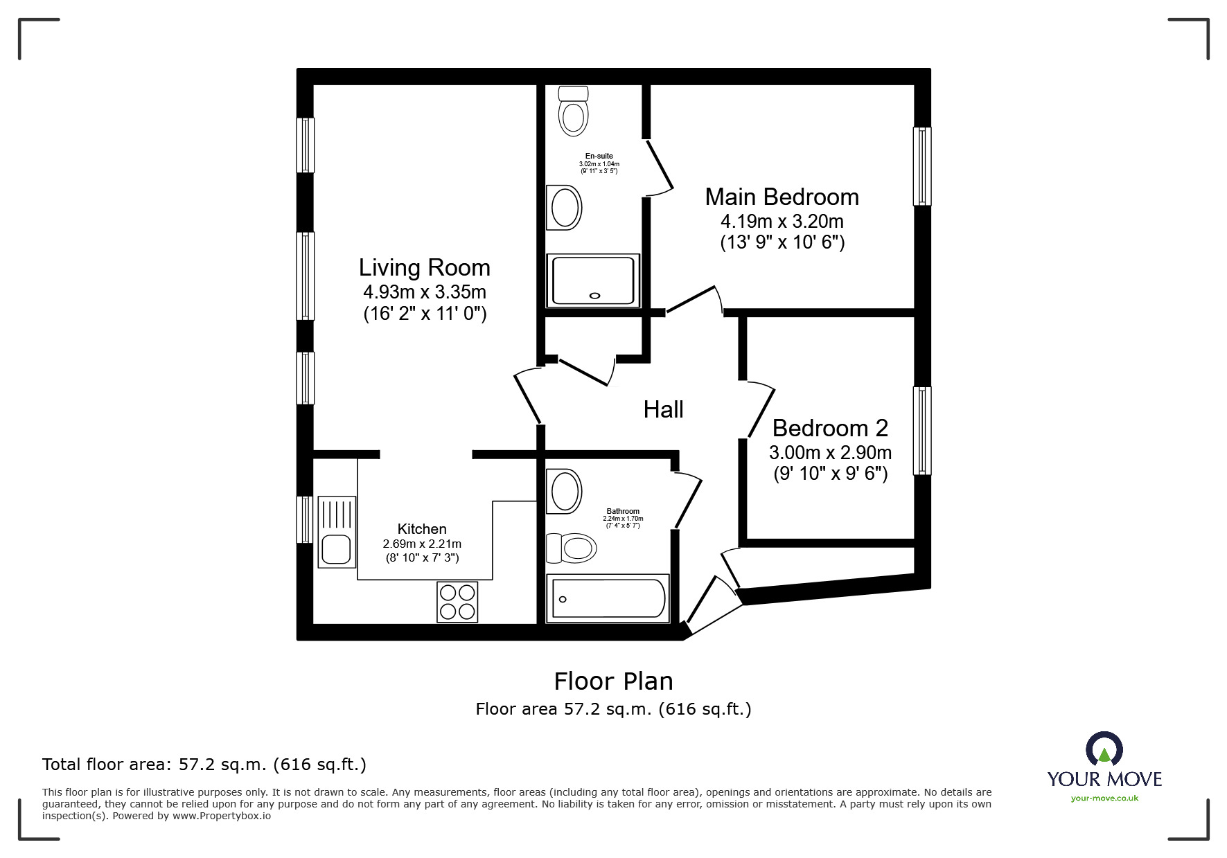 Floorplan of 2 bedroom  Flat for sale, Kings Prospect, Ashford, Kent, TN24
