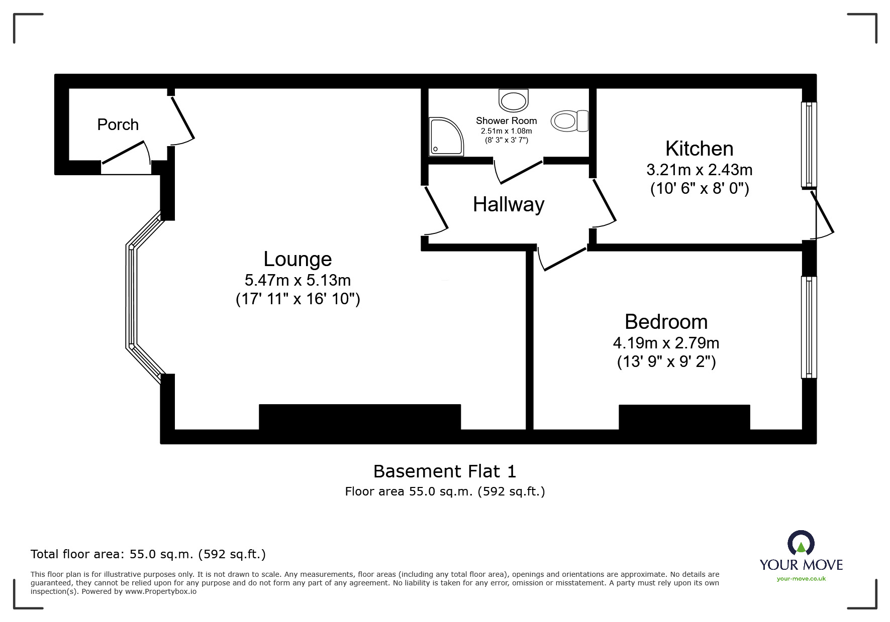 Floorplan of 1 bedroom  Flat to rent, Coolinge Road, Folkestone, Kent, CT20