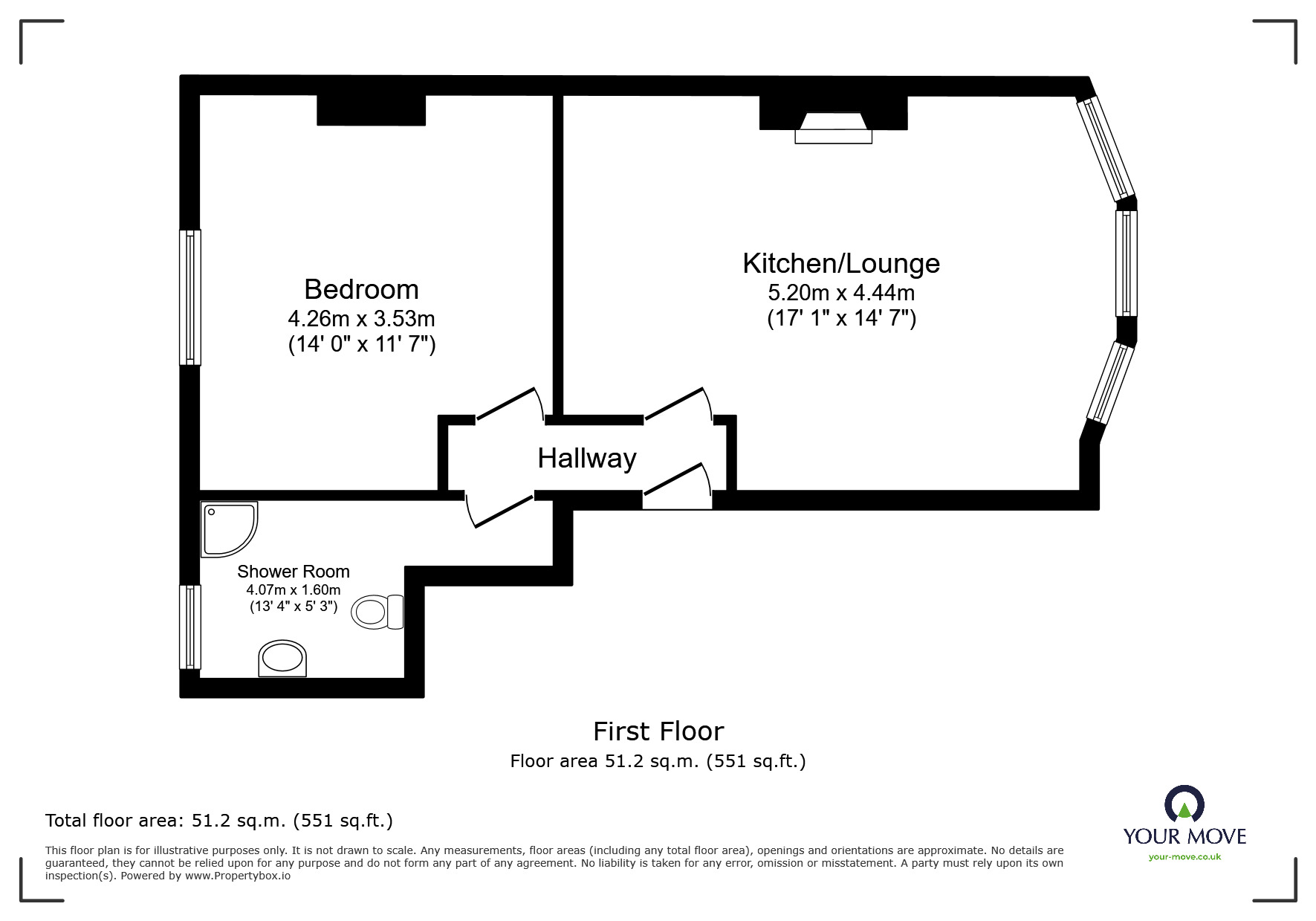 Floorplan of 1 bedroom  Flat to rent, Coolinge Road, Folkestone, Kent, CT20