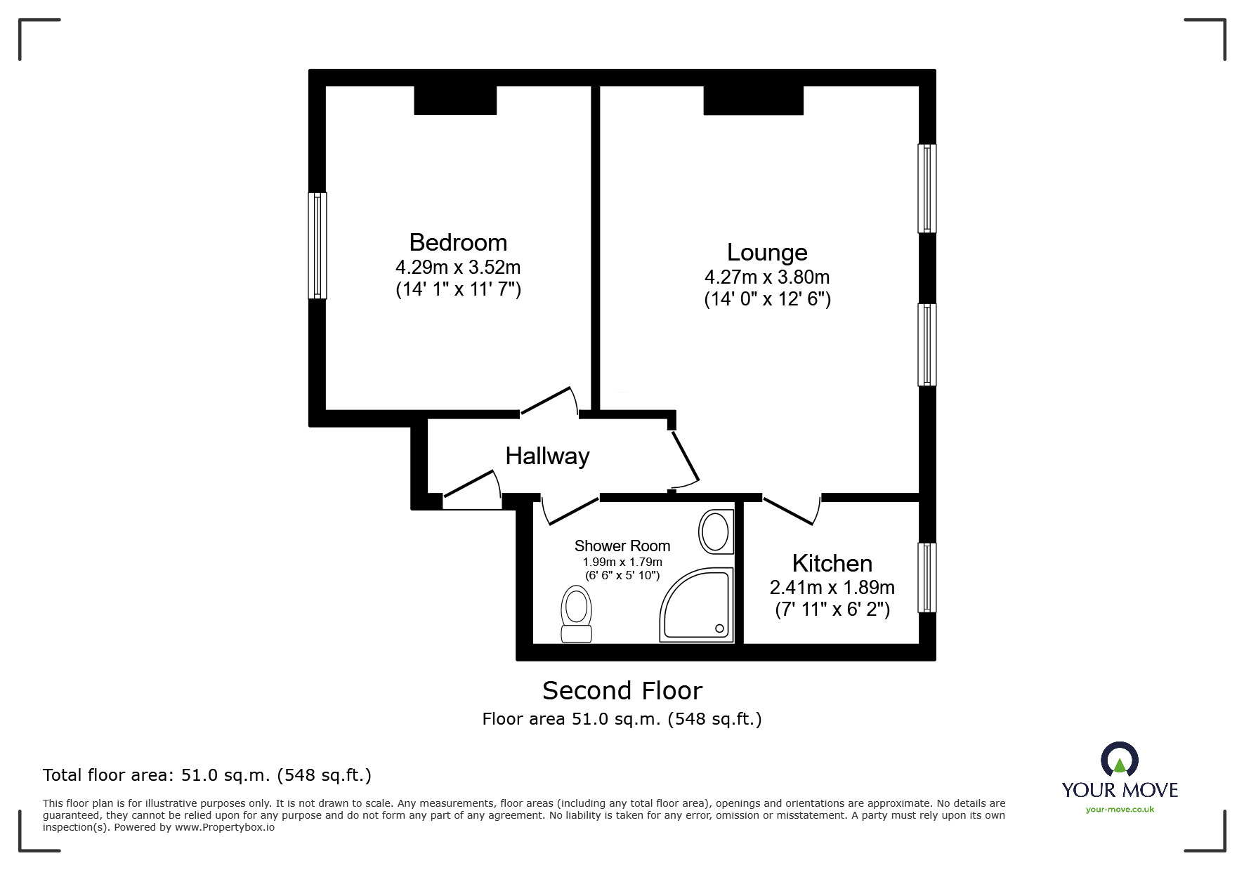 Floorplan of 1 bedroom  Flat to rent, Coolinge Road, Folkestone, Kent, CT20