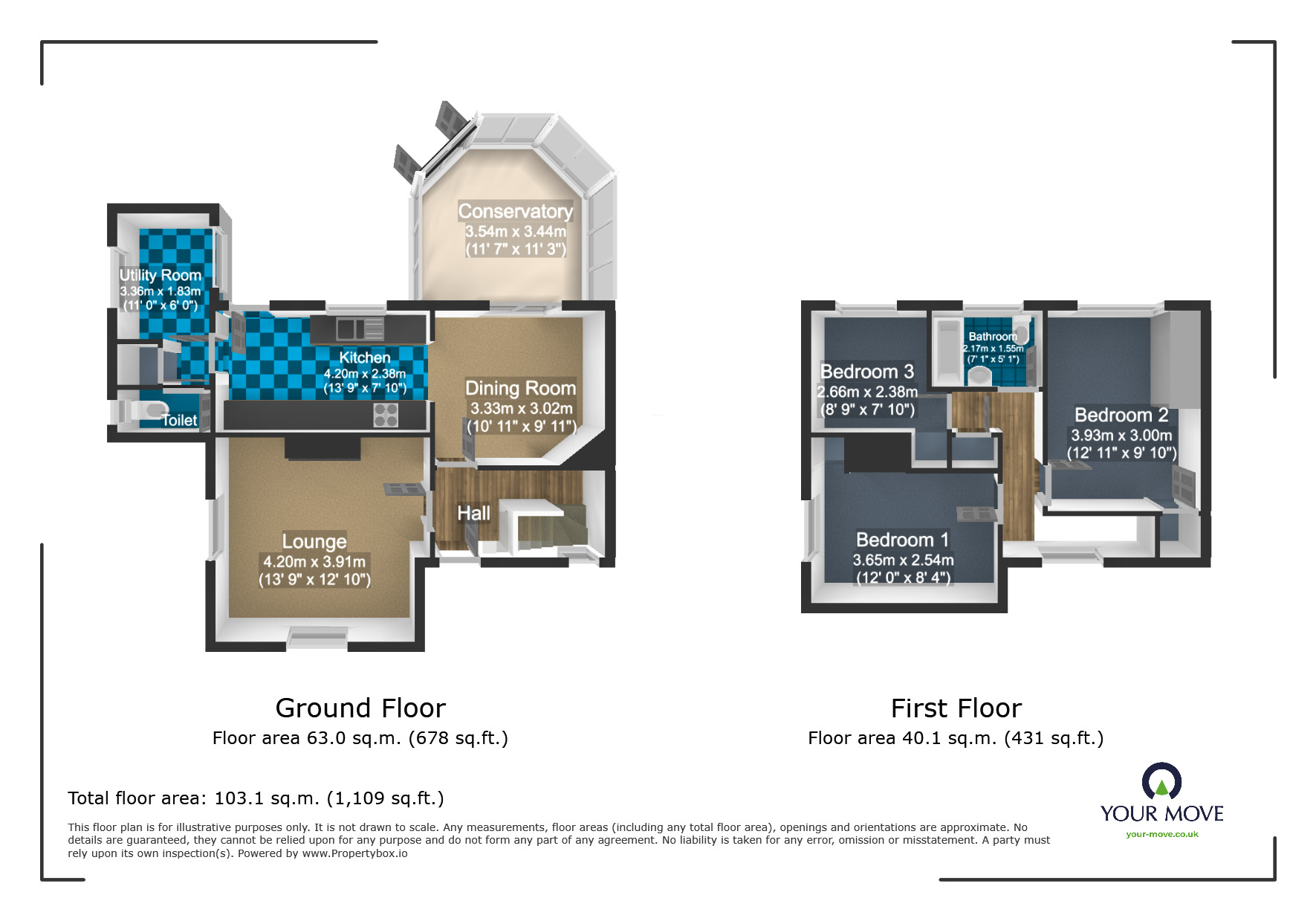 Floorplan of 3 bedroom Semi Detached House for sale, Chapmans Close, Challock, TN25