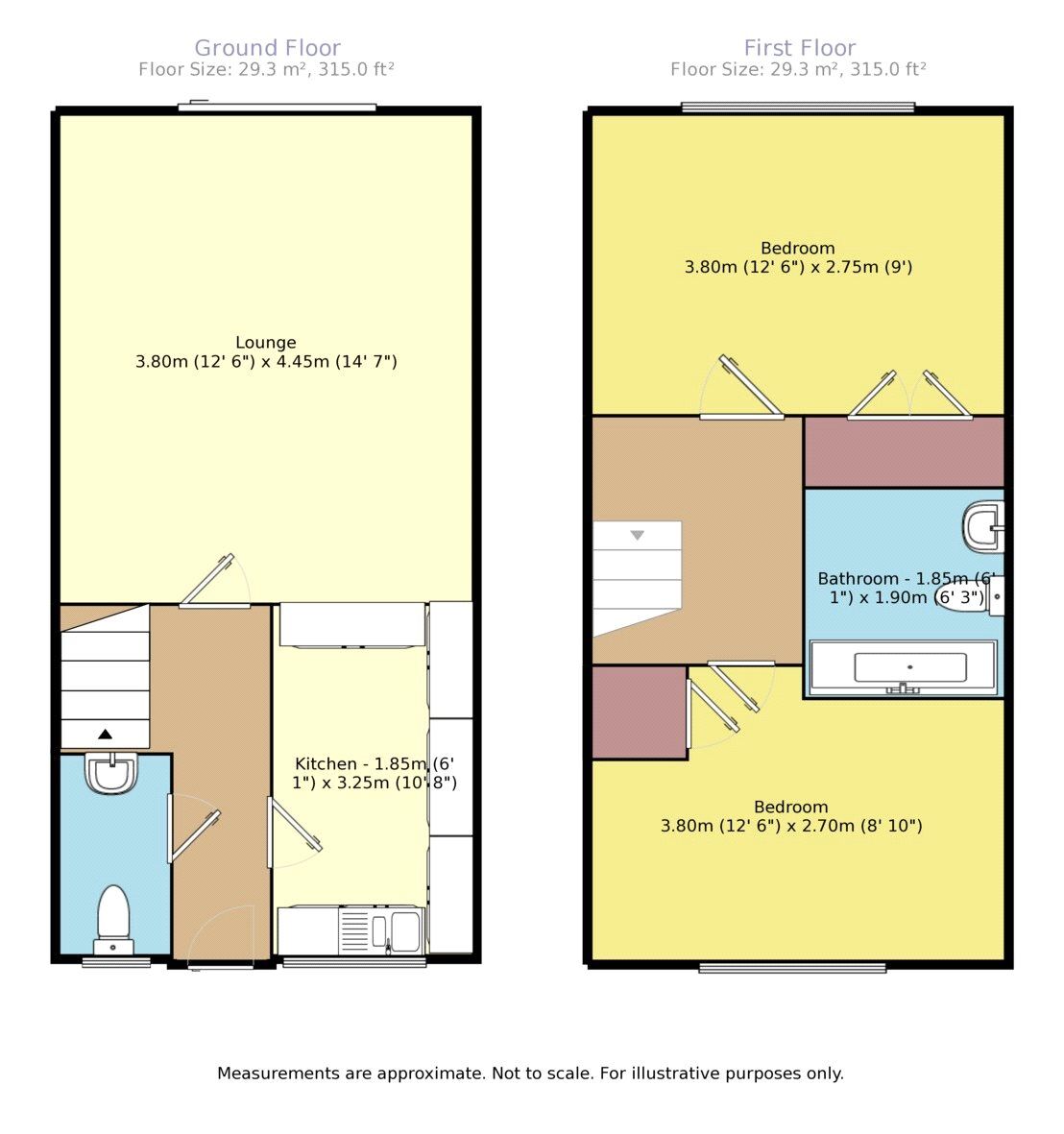 Floorplan of 2 bedroom Mid Terrace House for sale, Aurelius Close, Kingsnorth, Kent, TN23