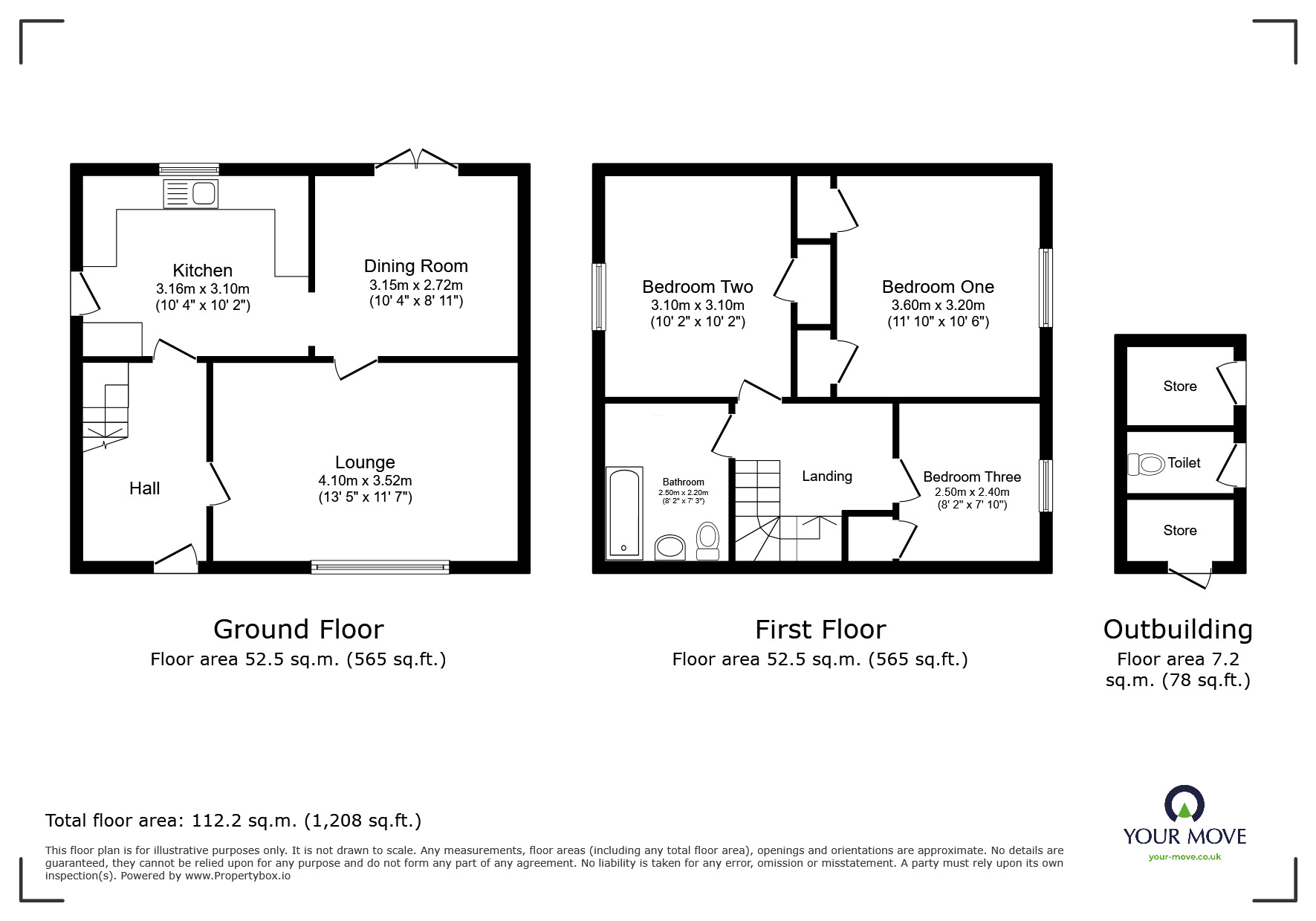 Floorplan of 3 bedroom Semi Detached House for sale, Littlebrook Road, Ashford, Kent, TN23