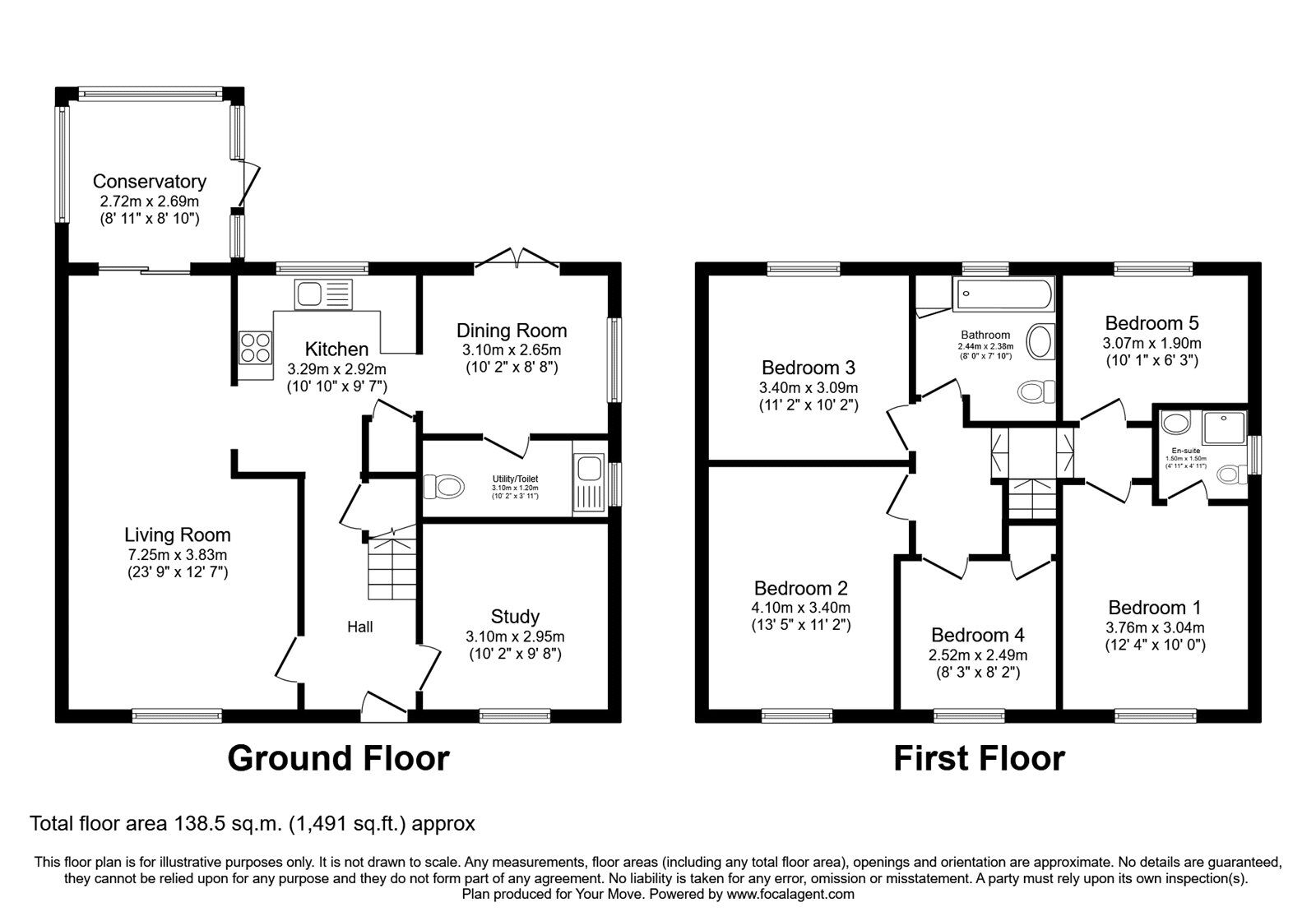 Floorplan of 5 bedroom Semi Detached House for sale, Littlebrook Road, Ashford, Kent, TN23