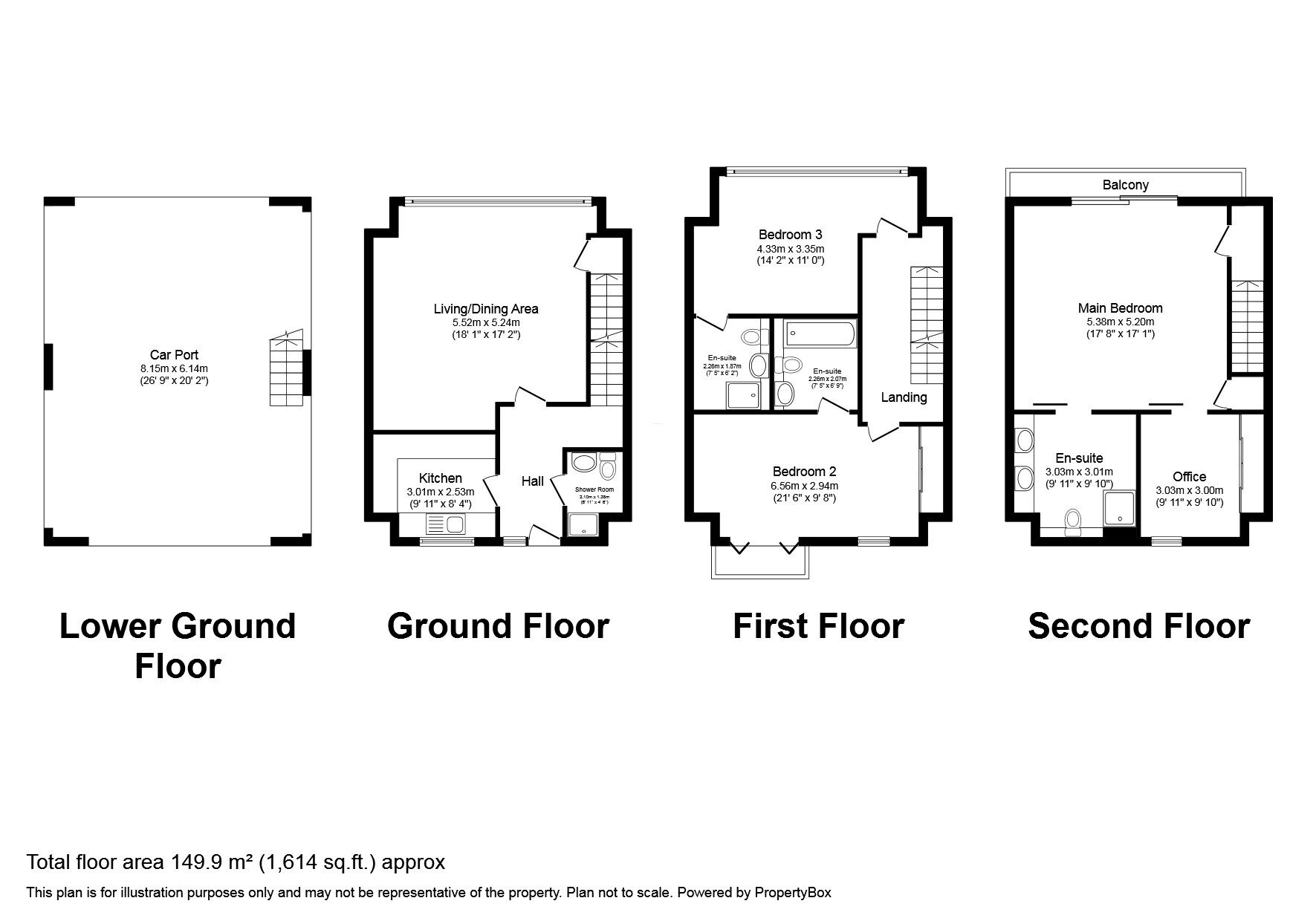 Floorplan of 3 bedroom Semi Detached House to rent, Riverside Walk, Ashford, Kent, TN23