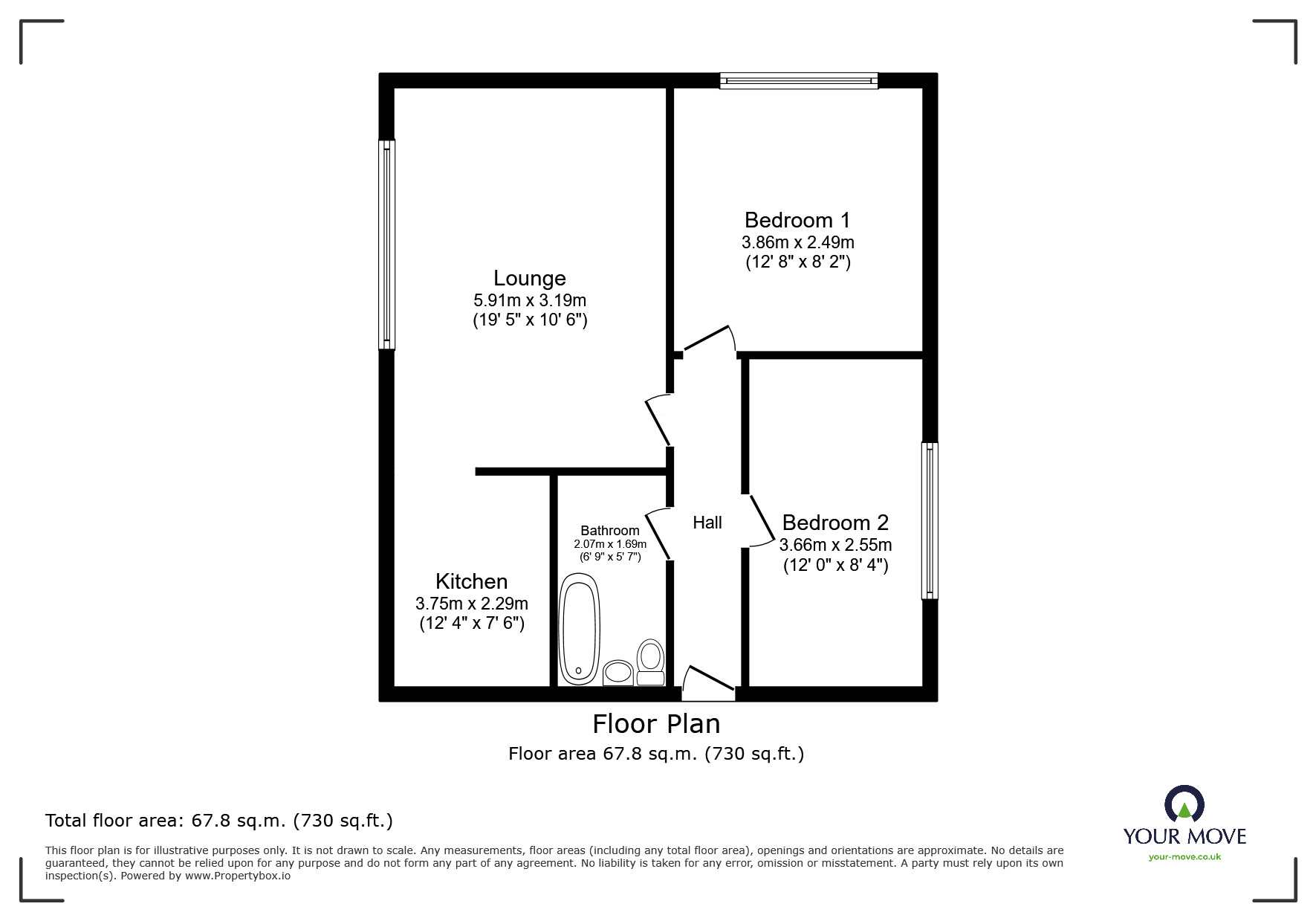 Floorplan of 2 bedroom  Flat to rent, Unit 1 Trinity Road, Eureka Science Park, Kent, TN25