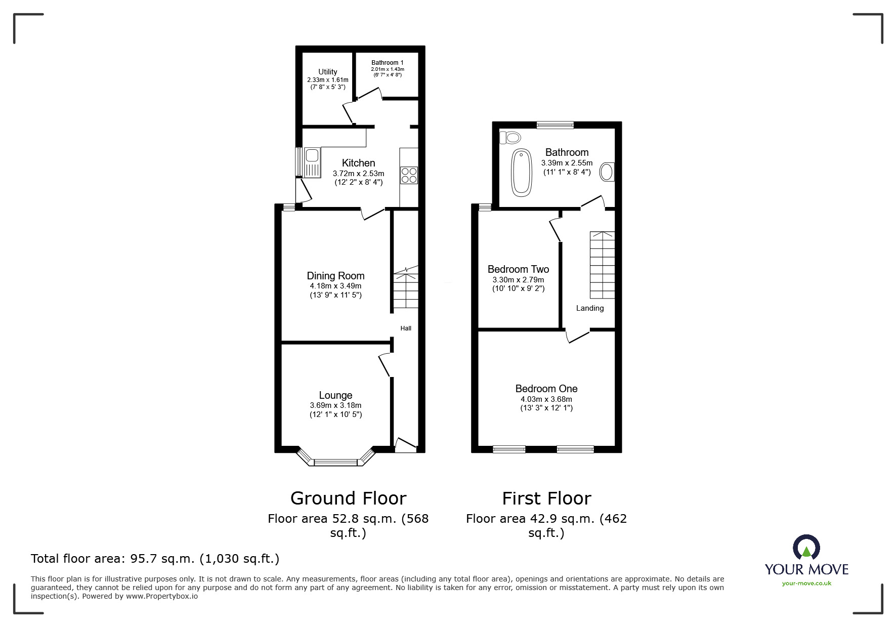 Floorplan of 2 bedroom Mid Terrace House for sale, Beaver Road, Ashford, Kent, TN23
