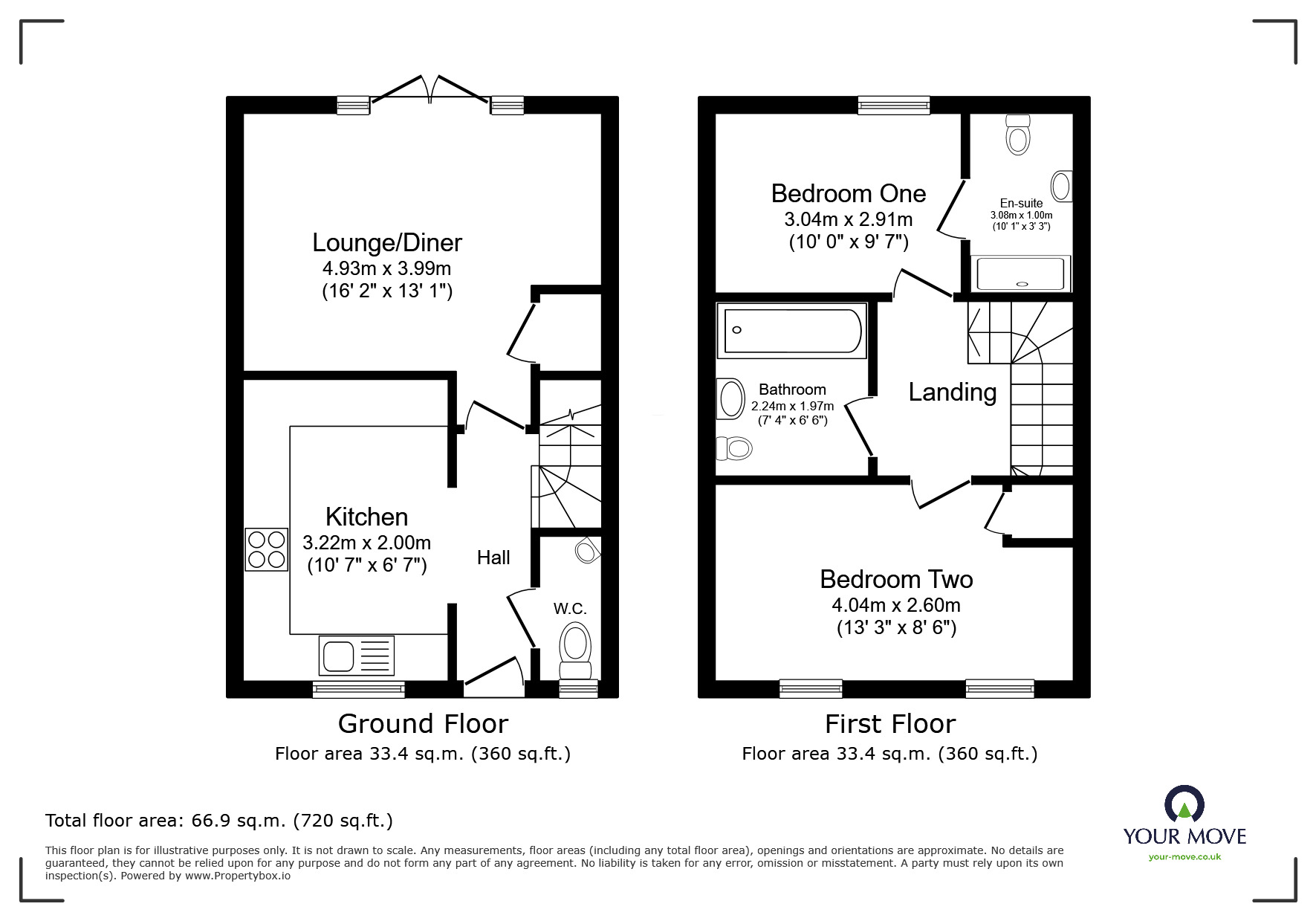 Floorplan of 2 bedroom Mid Terrace House for sale, Ellis Grove, Folkestone, Kent, CT20