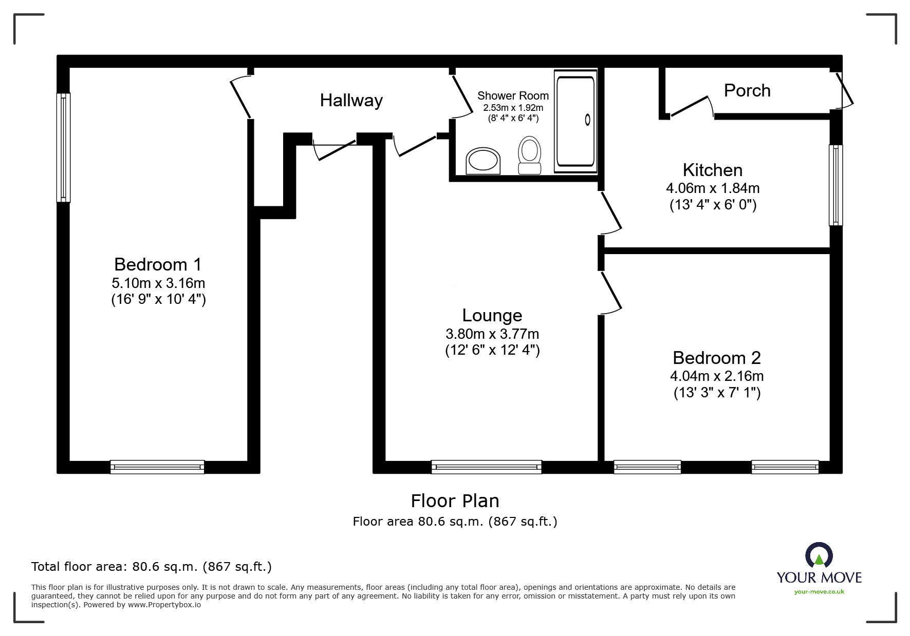 Floorplan of 2 bedroom  Flat to rent, London Street, Folkestone, Kent, CT20