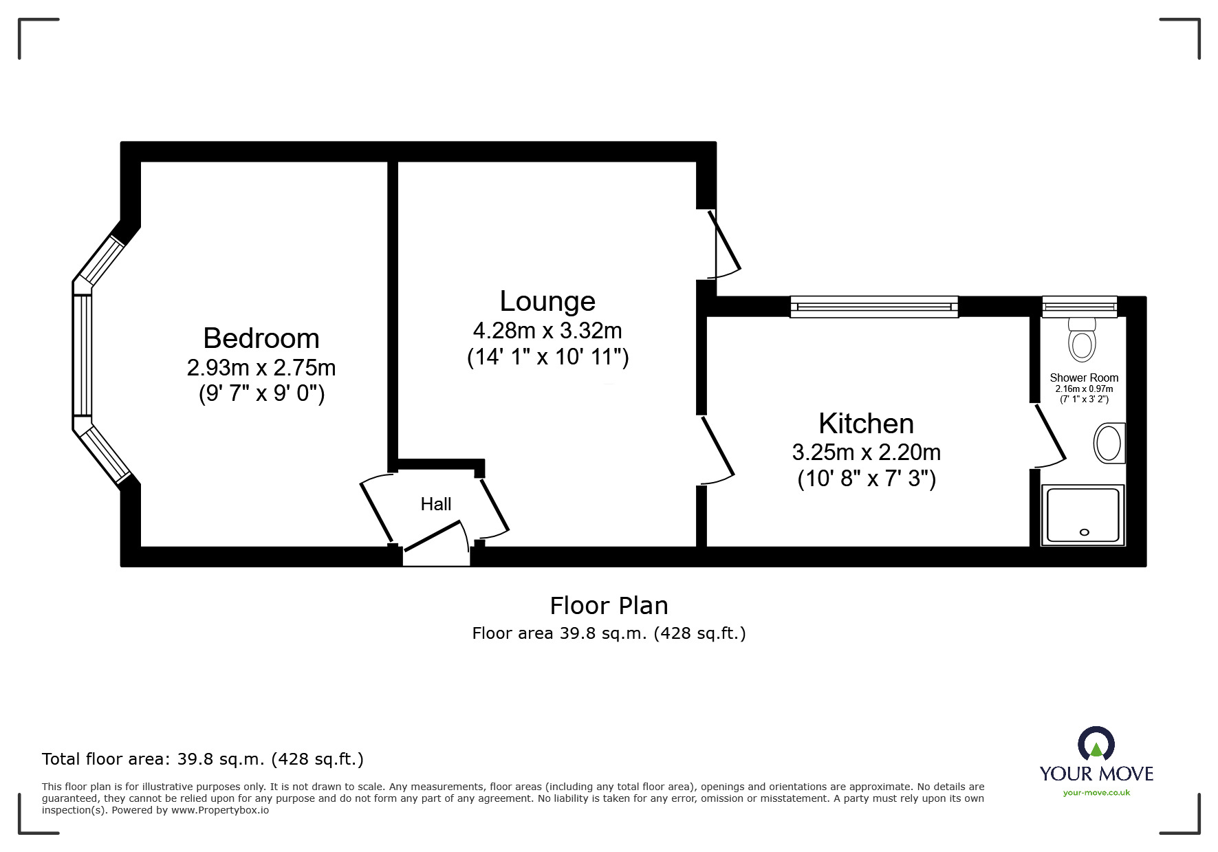 Floorplan of 1 bedroom  Flat to rent, Park Road North, Ashford, Kent, TN24