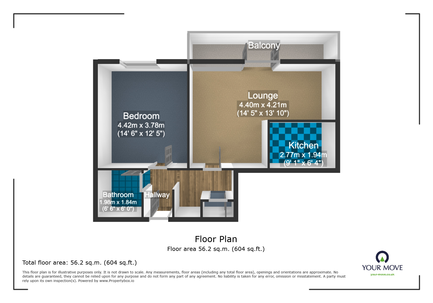Floorplan of 1 bedroom Flat to rent, Nicholas Hammond Close, Ashford, Kent, TN23