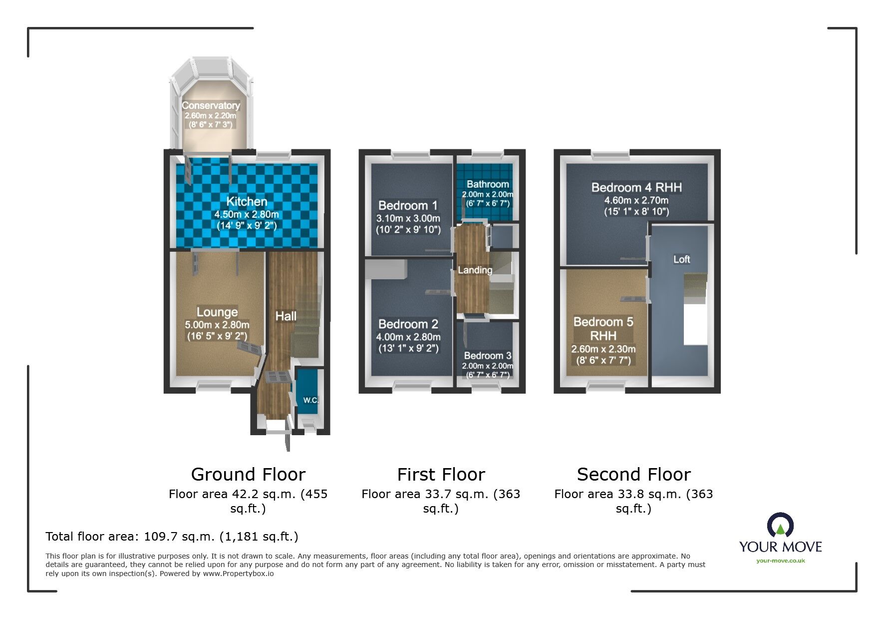 Floorplan of 5 bedroom End Terrace House for sale, Hythe Road, Willesborough, Kent, TN24