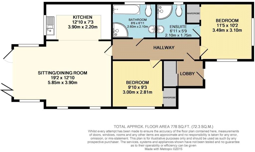 Floorplan of 2 bedroom Detached Bungalow for sale, Orchard Field, Bethersden, Kent, TN26