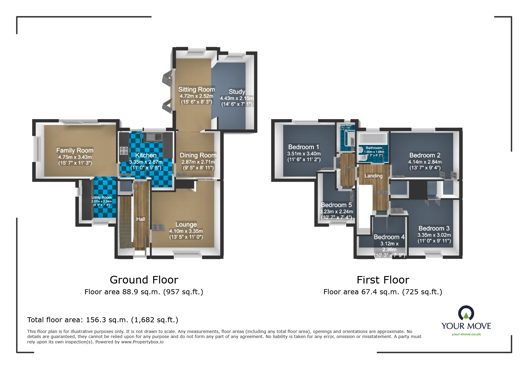 Floorplan of 5 bedroom Detached House for sale, Rylands Road, Kennington, Ashford, TN24