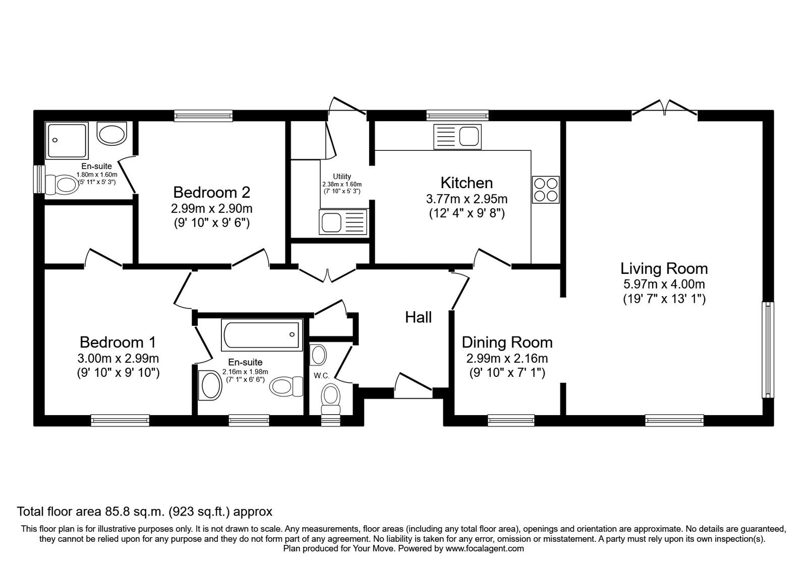 Floorplan of 2 bedroom Detached Land/Plot for sale, Lenham Road, Headcorn, Kent, TN27