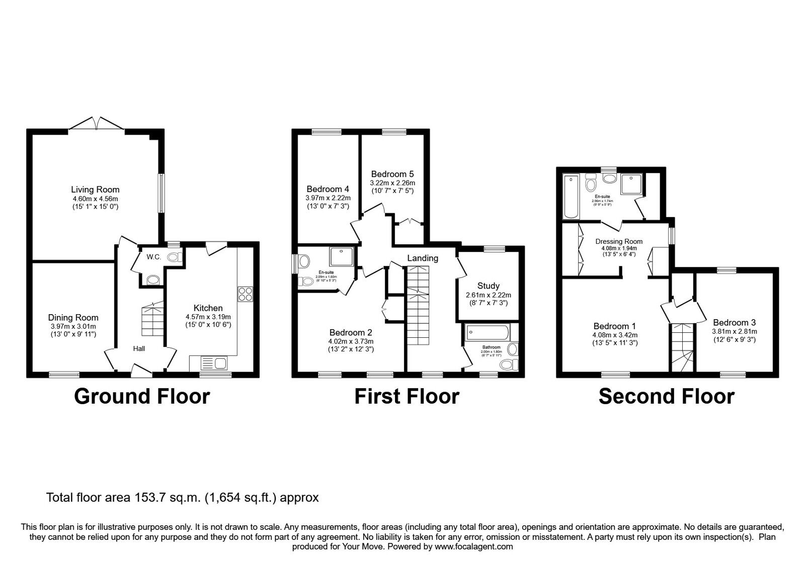Floorplan of 5 bedroom Detached House for sale, Sweet Bay Crescent, Ashford, Kent, TN23