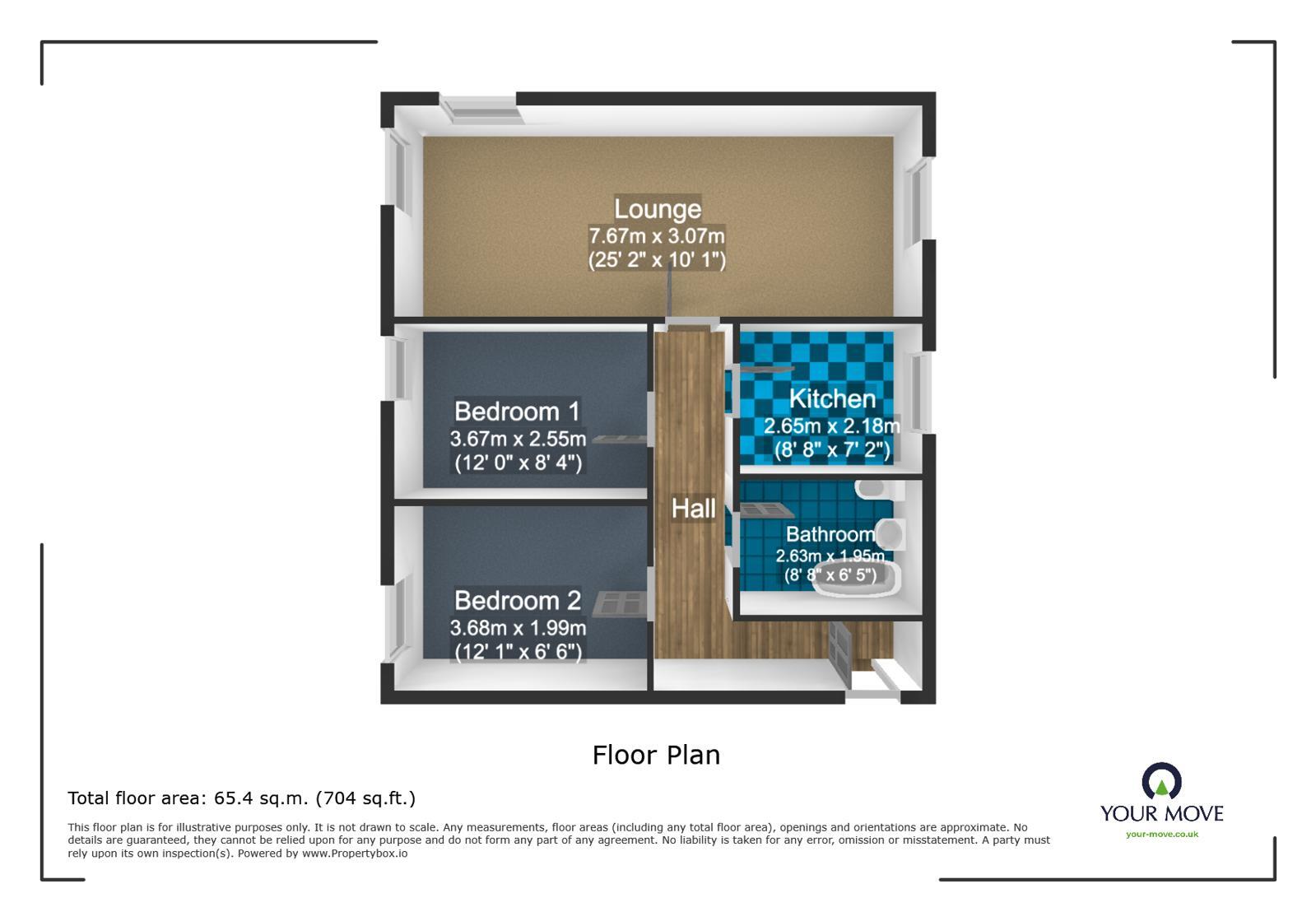 Floorplan of 2 bedroom Flat to rent, Louden Way, Ashford, Kent, TN23