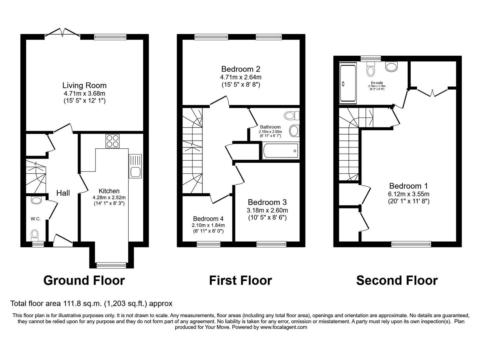 Floorplan of 3 bedroom Mid Terrace House for sale, Brambling Avenue, Finberry, Kent, TN25