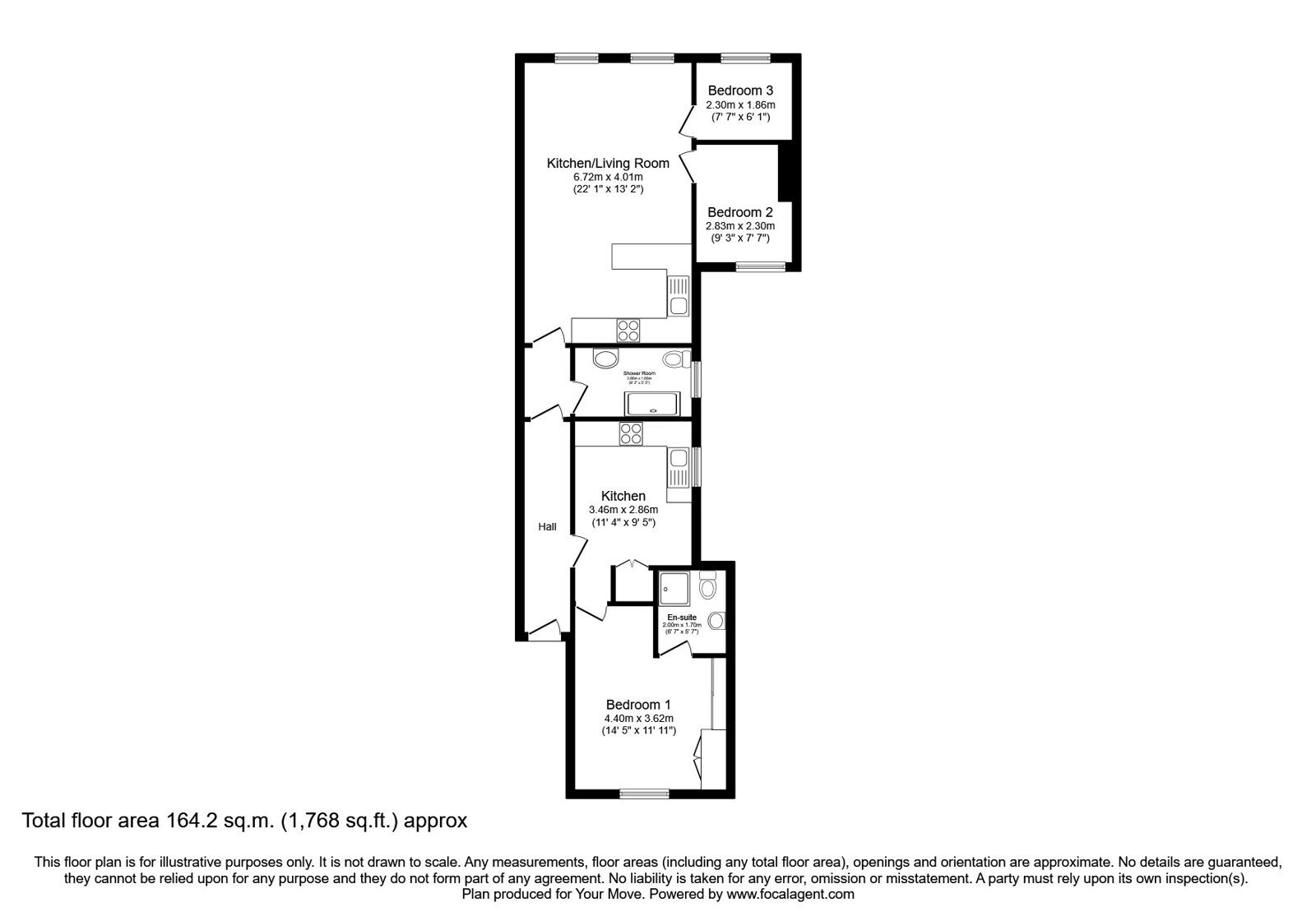 Floorplan of 2 bedroom Flat for sale, High Street, Ashford, Kent, TN24