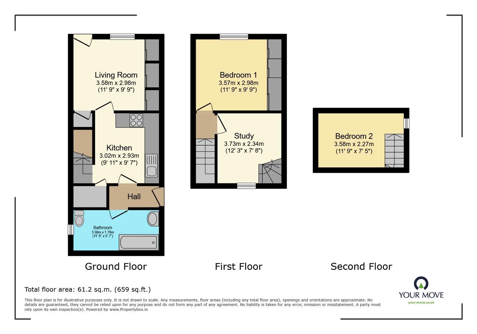 Floorplan of 2 bedroom Semi Detached House to rent, The Street, Appledore, Kent, TN26