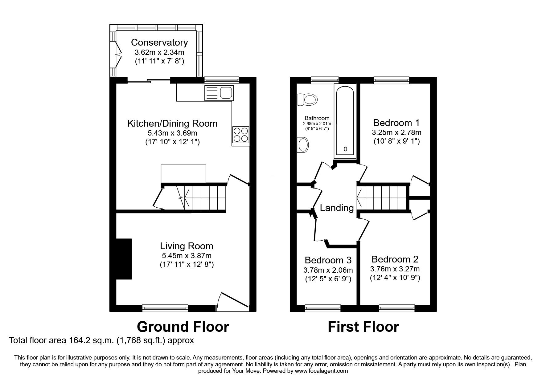 Floorplan of 3 bedroom Semi Detached House for sale, Noakes Meadow, Ashford, Kent, TN23