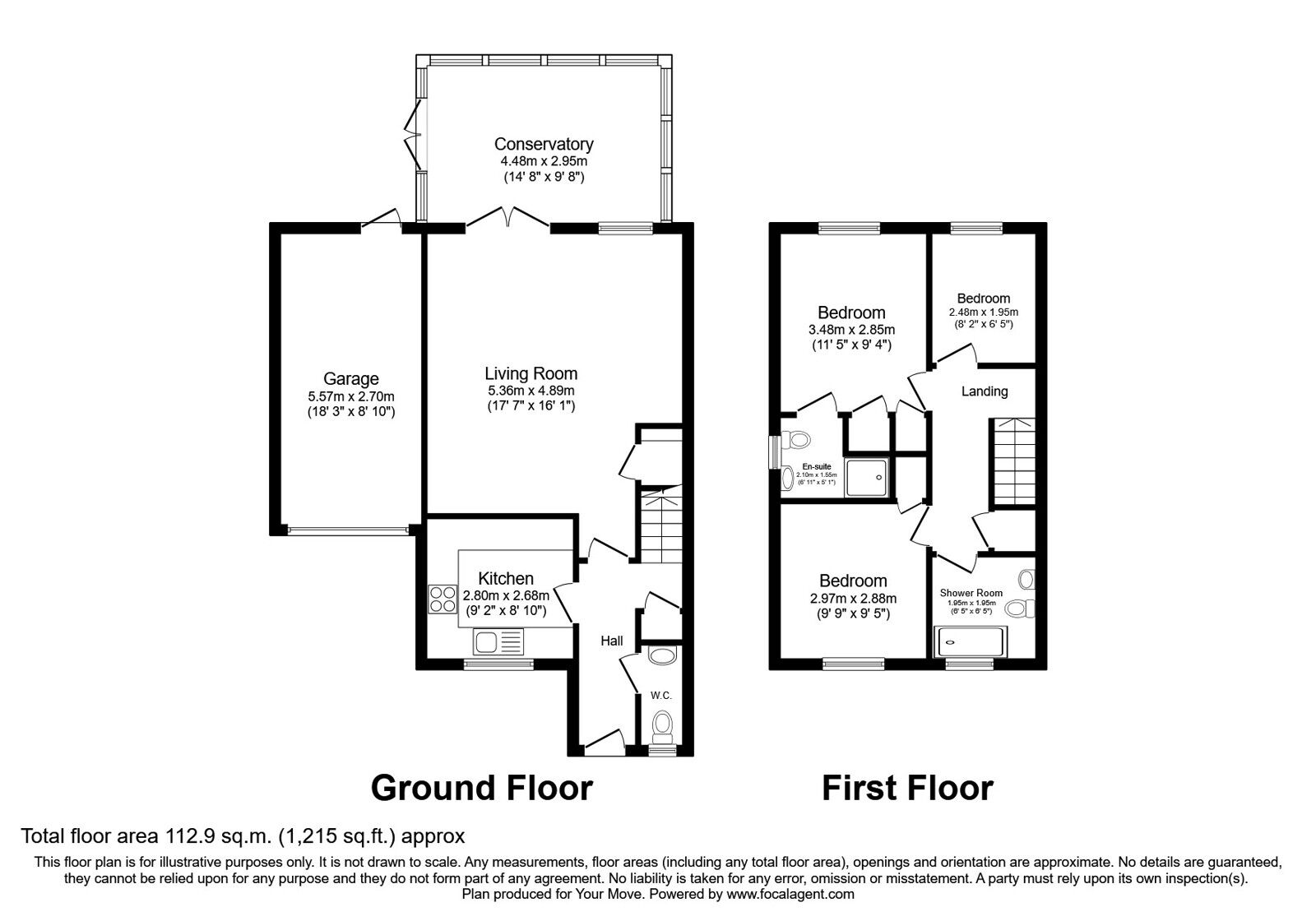 Floorplan of 3 bedroom Semi Detached House for sale, Bishopswood, Kingsnorth, Kent, TN23