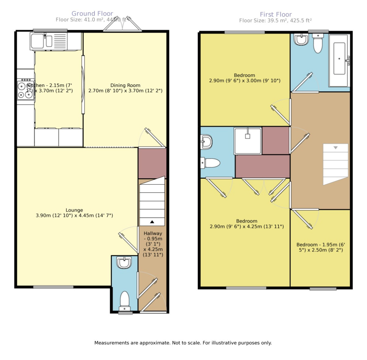 Floorplan of 3 bedroom Mid Terrace House to rent, Christopher Bushell Way, Kennington, Kent, TN24