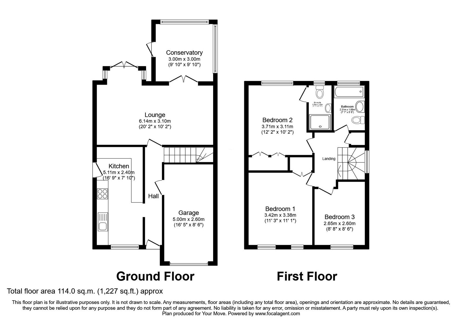 Floorplan of 3 bedroom Detached House for sale, Vincent Place, Kennington, Kent, TN24