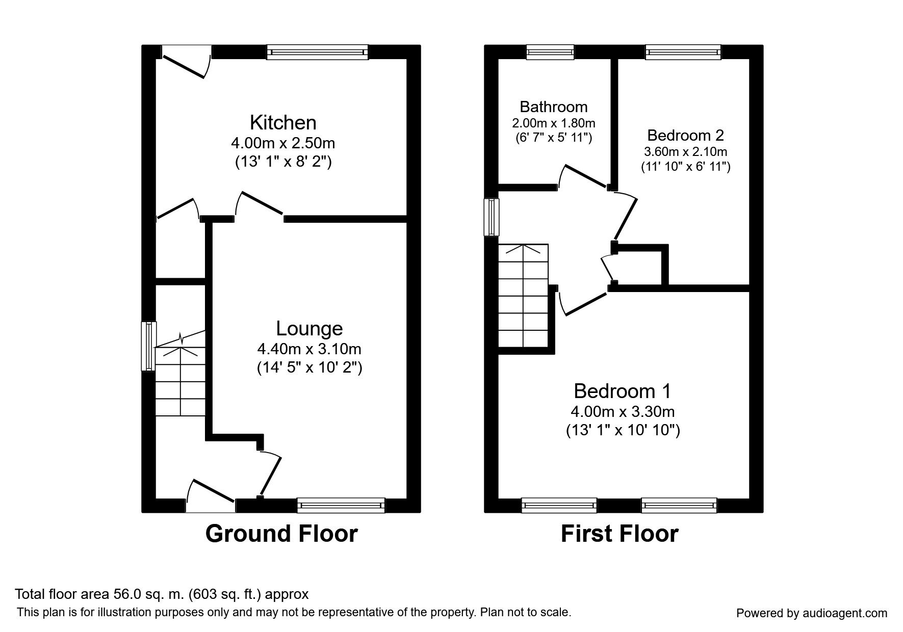 Floorplan of 2 bedroom Semi Detached House to rent, Wyndham Way, Ashford, Kent, TN25