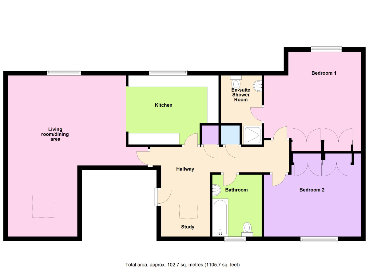 Floorplan of 2 bedroom  Flat to rent, Browgate, Baildon, West Yorkshire, BD17