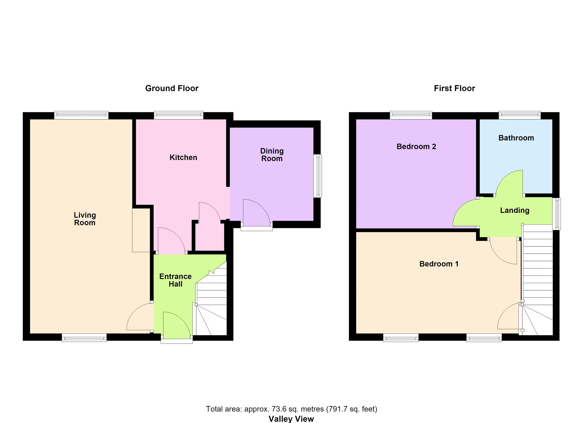 Floorplan of 2 bedroom Semi Detached House for sale, Valley View, Baildon, West Yorkshire, BD17
