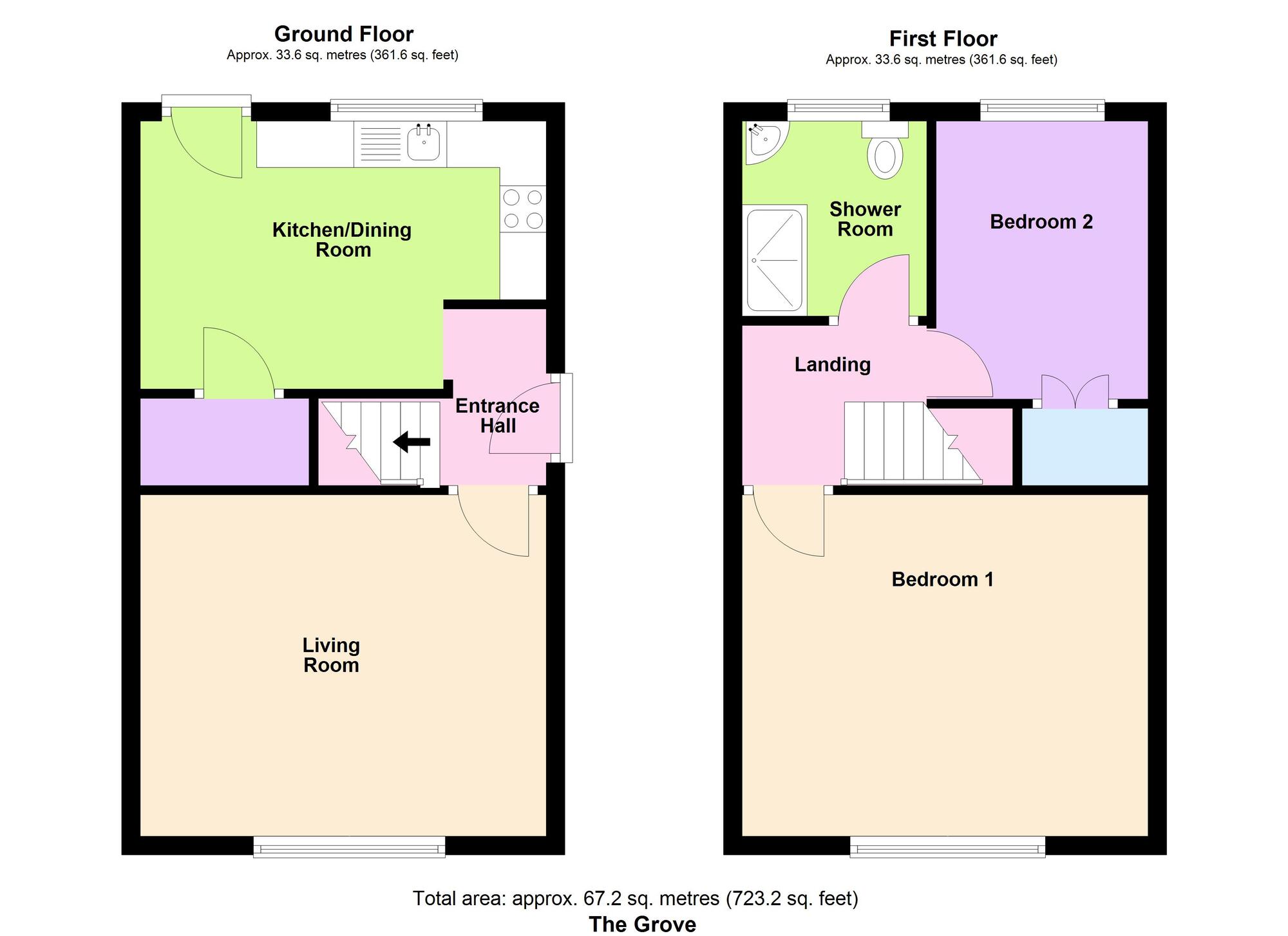 Floorplan of 2 bedroom End Terrace House for sale, The Grove, Baildon, West Yorkshire, BD17