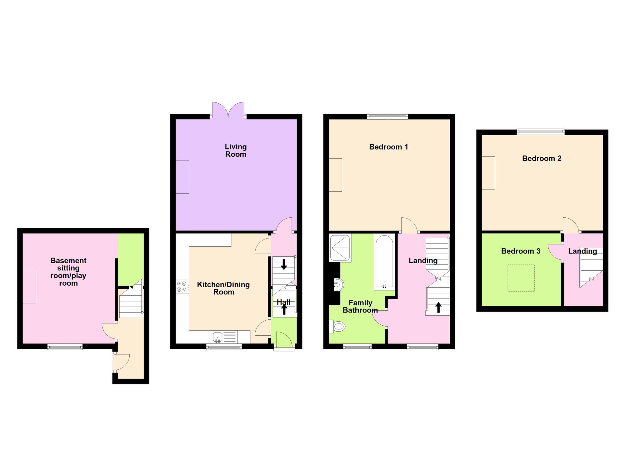 Floorplan of 3 bedroom Mid Terrace House for sale, Westfield Terrace, Baildon, West Yorkshire, BD17