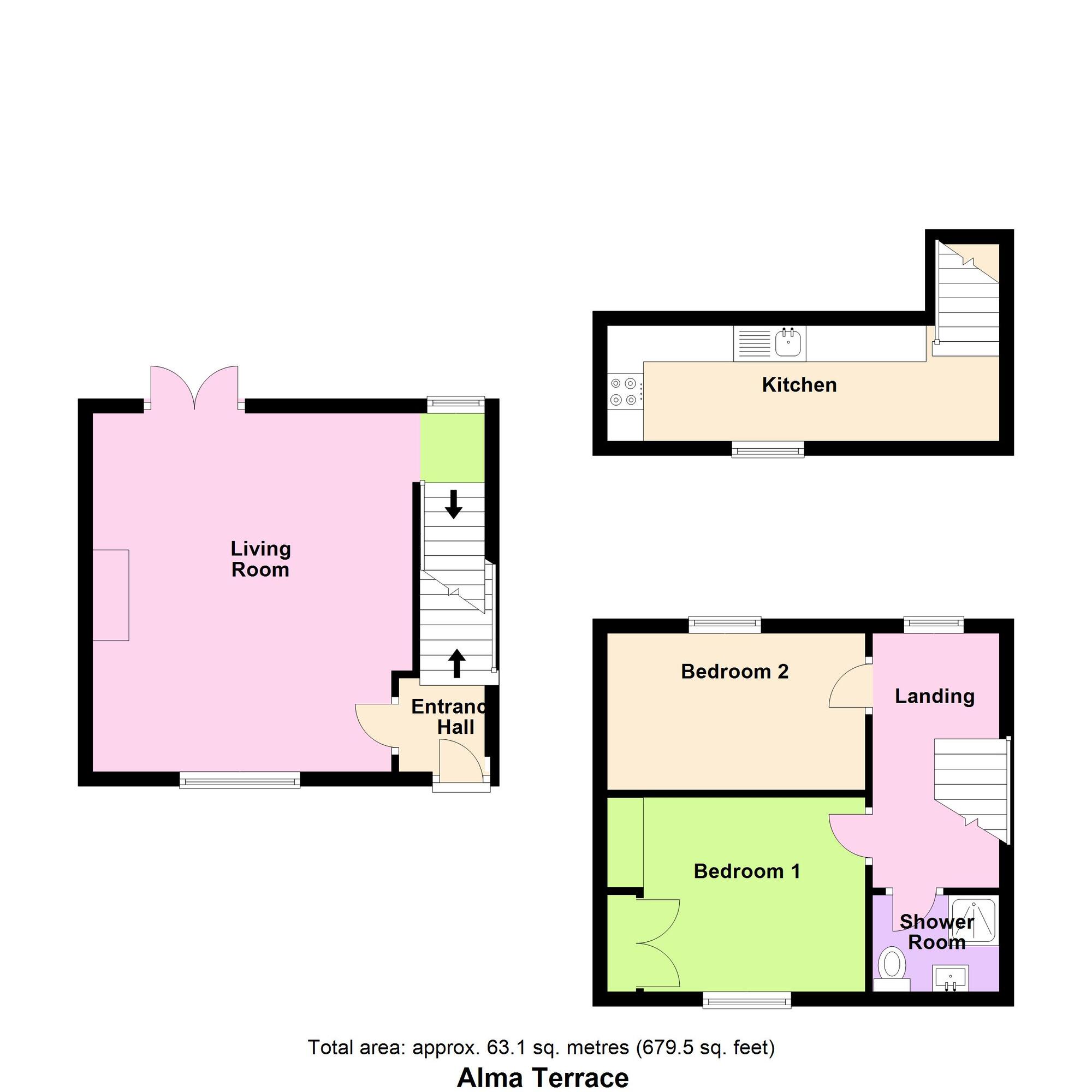 Floorplan of 2 bedroom Mid Terrace House for sale, Alma Terrace, East Morton, West Yorkshire, BD20