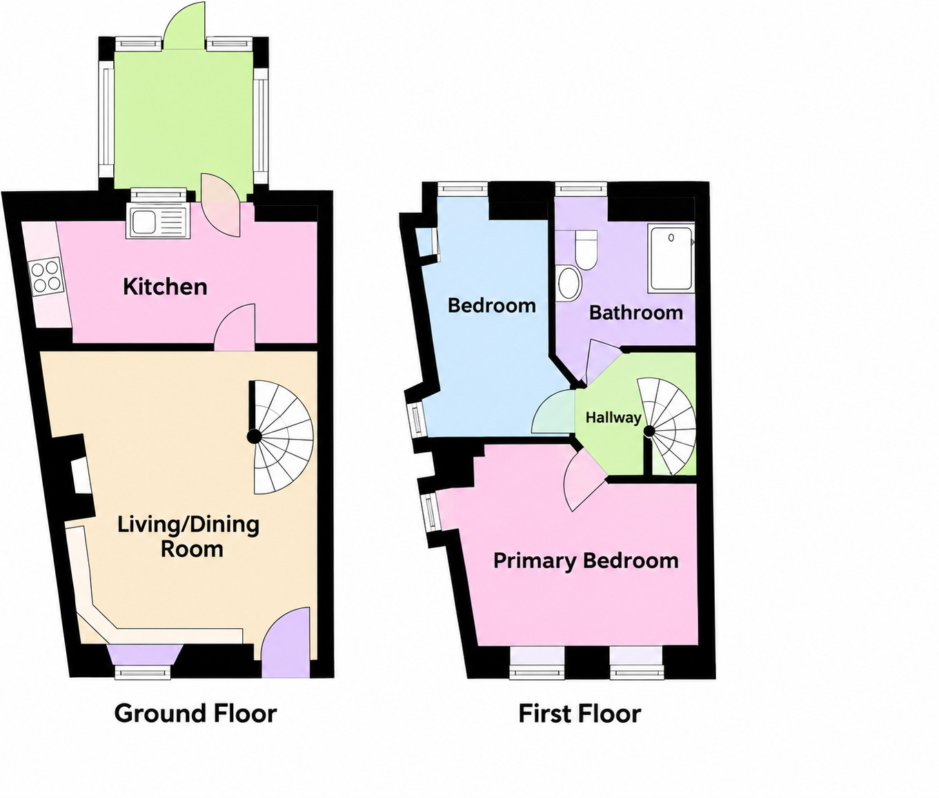 Floorplan of 2 bedroom End Terrace House for sale, Providence Row, Baildon, West Yorkshire, BD17