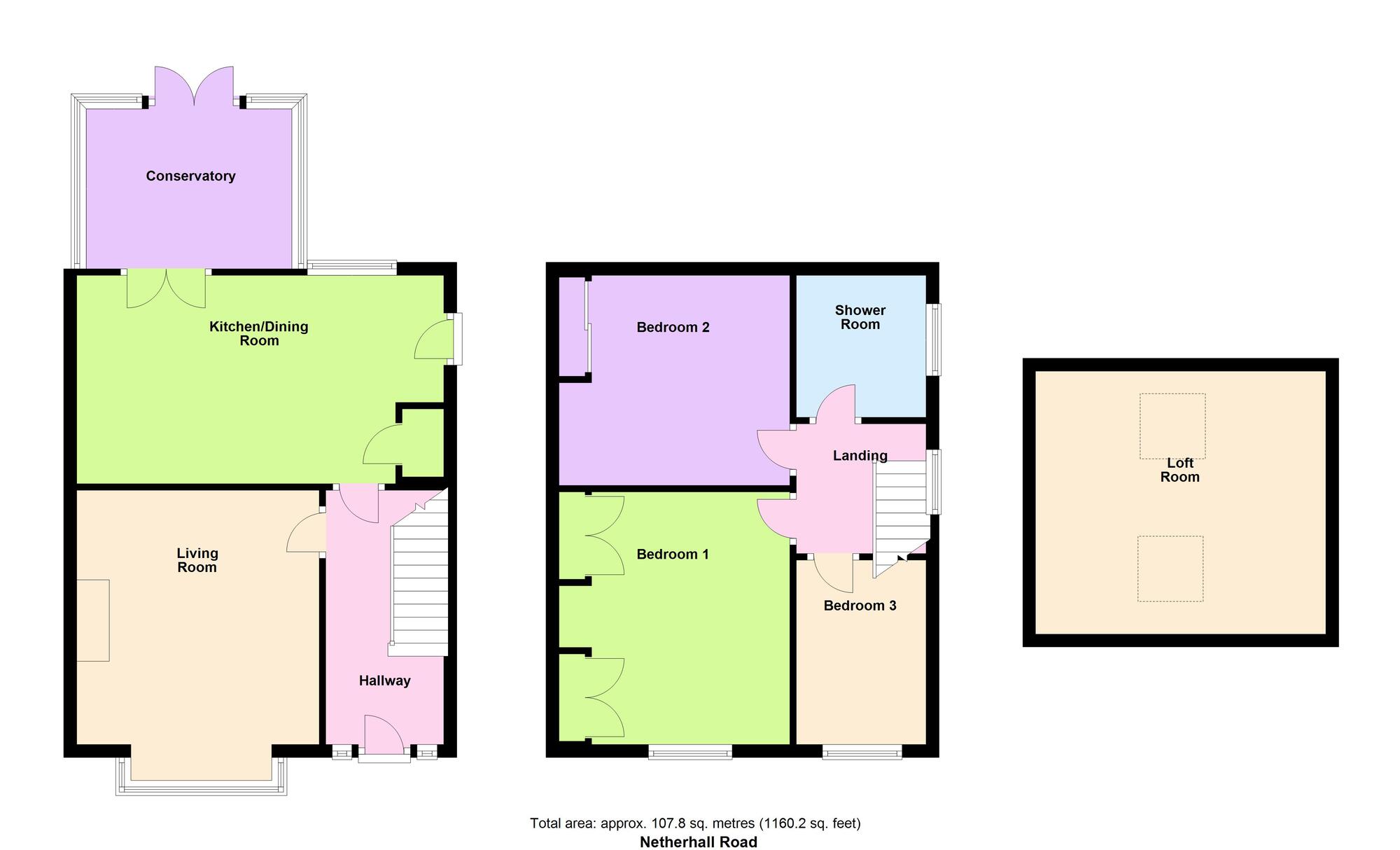 Floorplan of 3 bedroom Semi Detached House for sale, Netherhall Road, Baildon, West Yorkshire, BD17