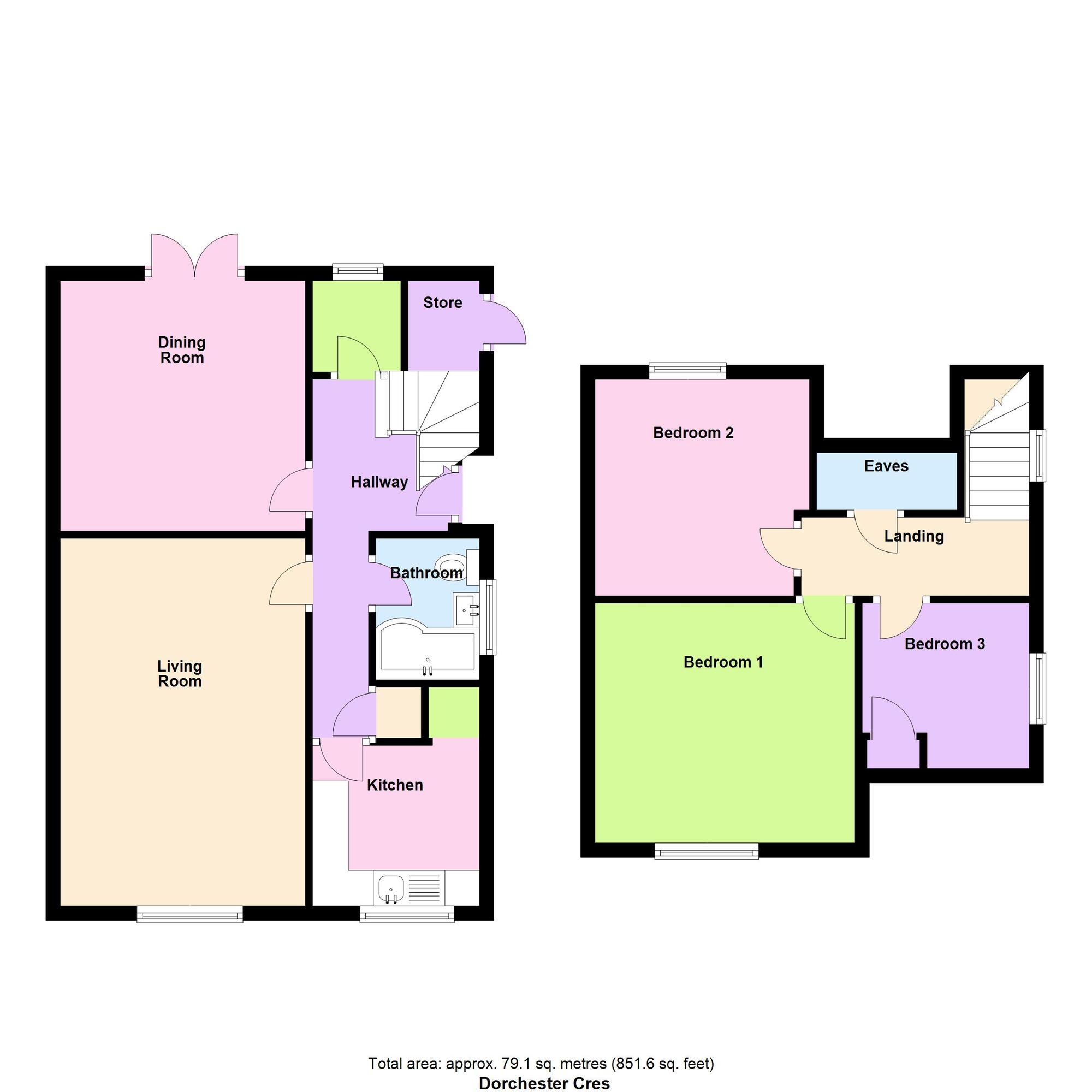 Floorplan of 3 bedroom Semi Detached House for sale, Dorchester Crescent, Baildon, West Yorkshire, BD17