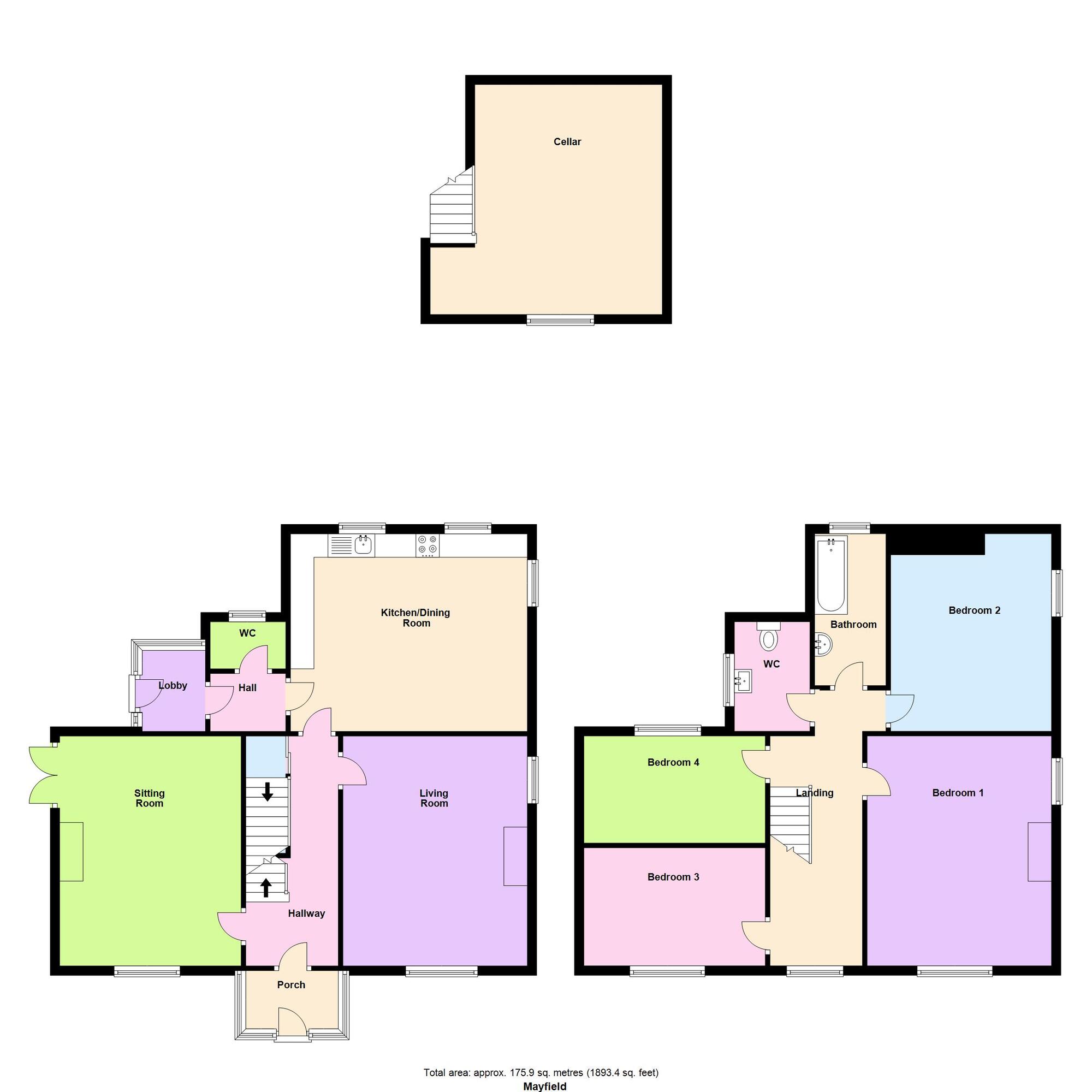 Floorplan of 4 bedroom Detached House for sale, Kirklands Road, Baildon, West Yorkshire, BD17