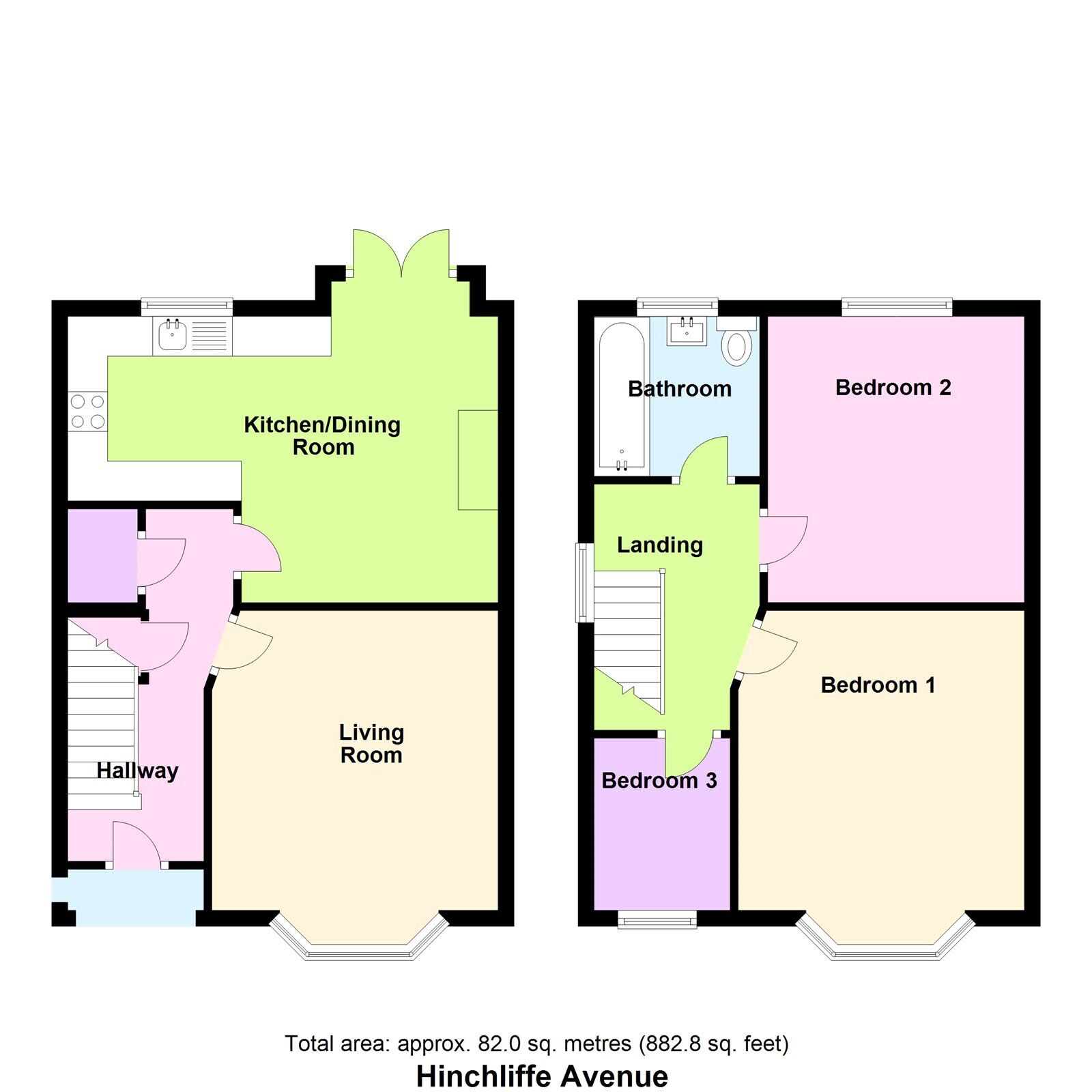 Floorplan of 3 bedroom Semi Detached House for sale, Hinchliffe Avenue, Baildon, West Yorkshire, BD17
