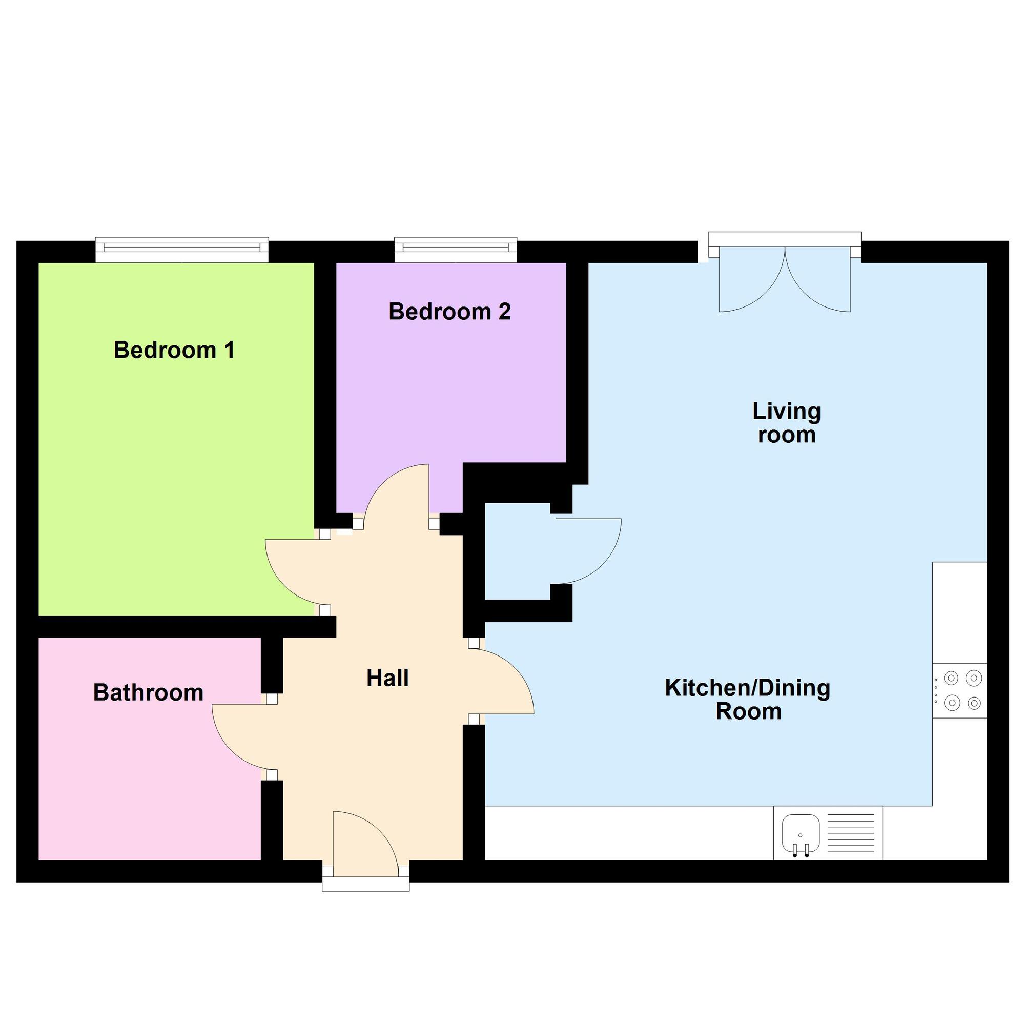 Floorplan of 2 bedroom Flat to rent, Brackendale, Bradford, West Yorkshire, BD10