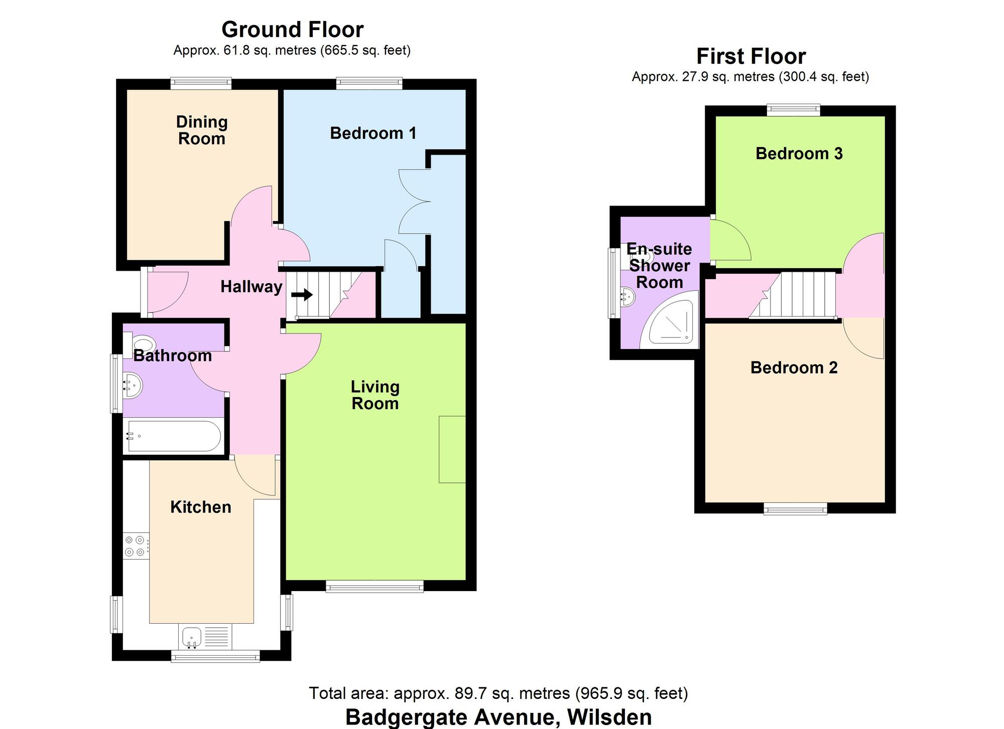 Floorplan of 3 bedroom Semi Detached House for sale, Badgergate Avenue, Wilsden, West Yorkshire, BD15