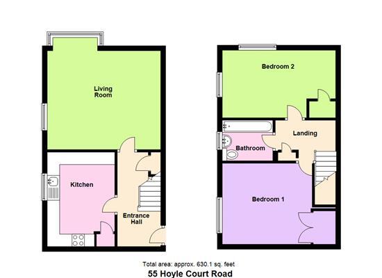 Floorplan of 2 bedroom  Flat to rent, Hoyle Court Road, Baildon, West Yorkshire, BD17