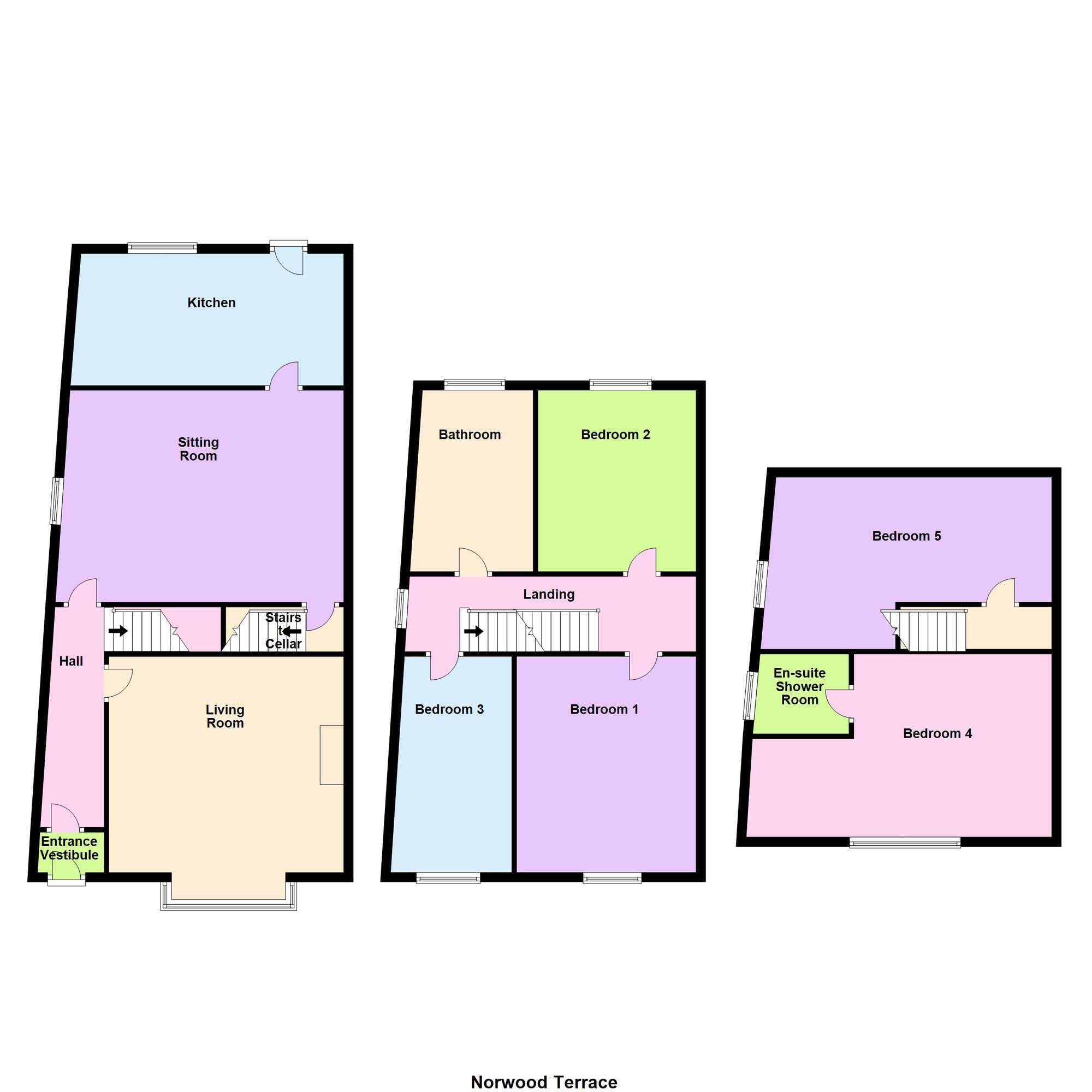 Floorplan of 5 bedroom End Terrace House for sale, Norwood Terrace, Shipley, West Yorkshire, BD18