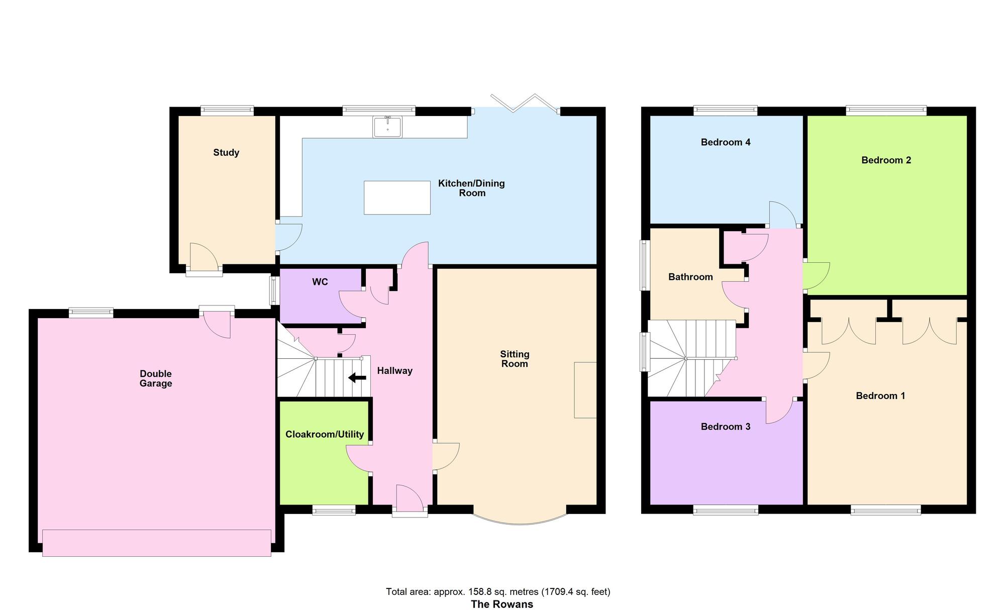 Floorplan of 4 bedroom Detached House for sale, The Rowans, Baildon, West Yorkshire, BD17