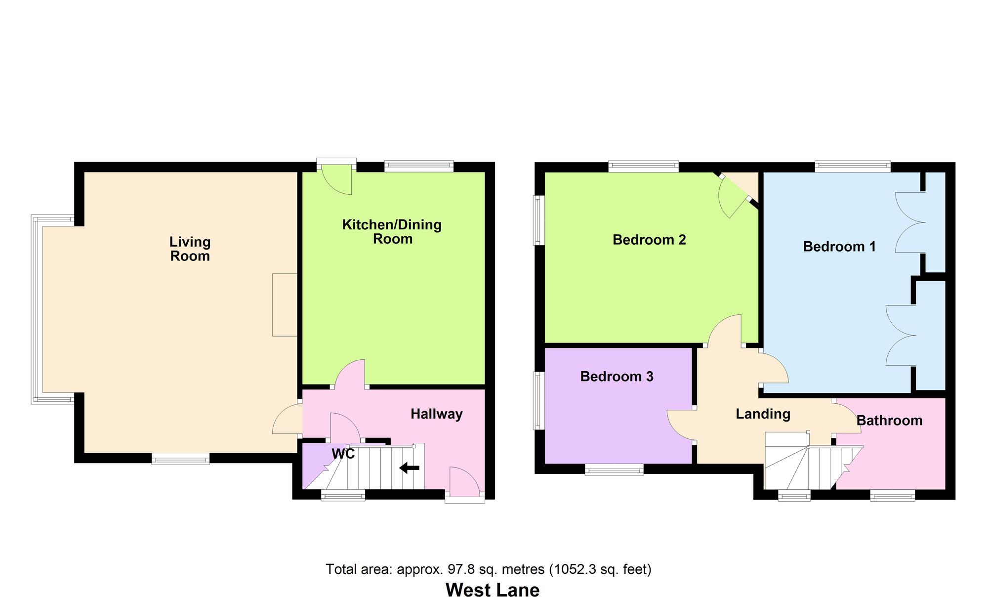 Floorplan of 3 bedroom Semi Detached House for sale, West Lane, Baildon, West Yorkshire, BD17