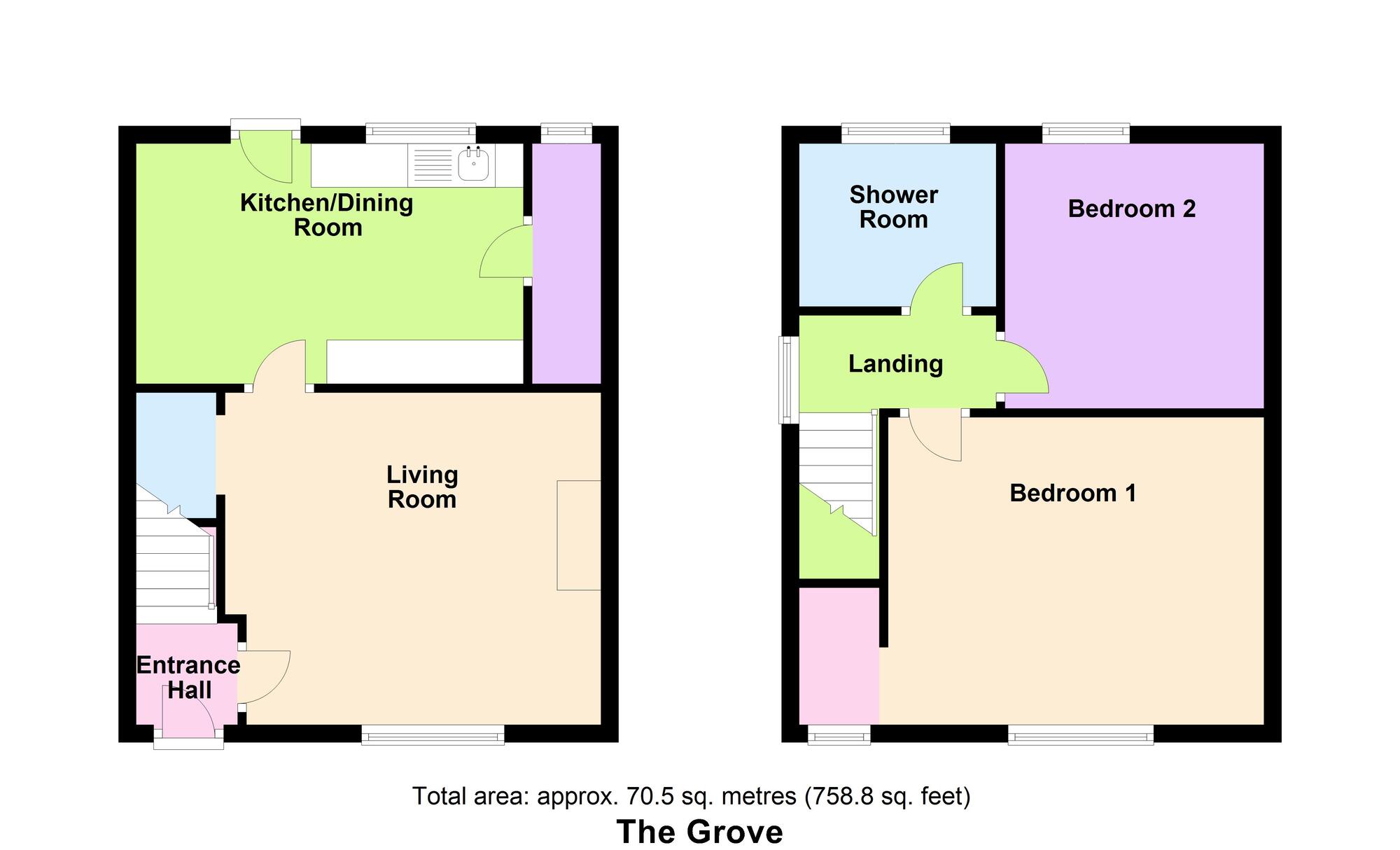 Floorplan of 2 bedroom Semi Detached House for sale, The Grove, Baildon, West Yorkshire, BD17