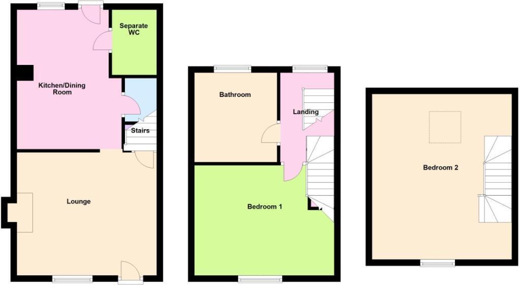Floorplan of 2 bedroom Mid Terrace House for sale, Dockfield Road, Shipley, West Yorkshire, BD17