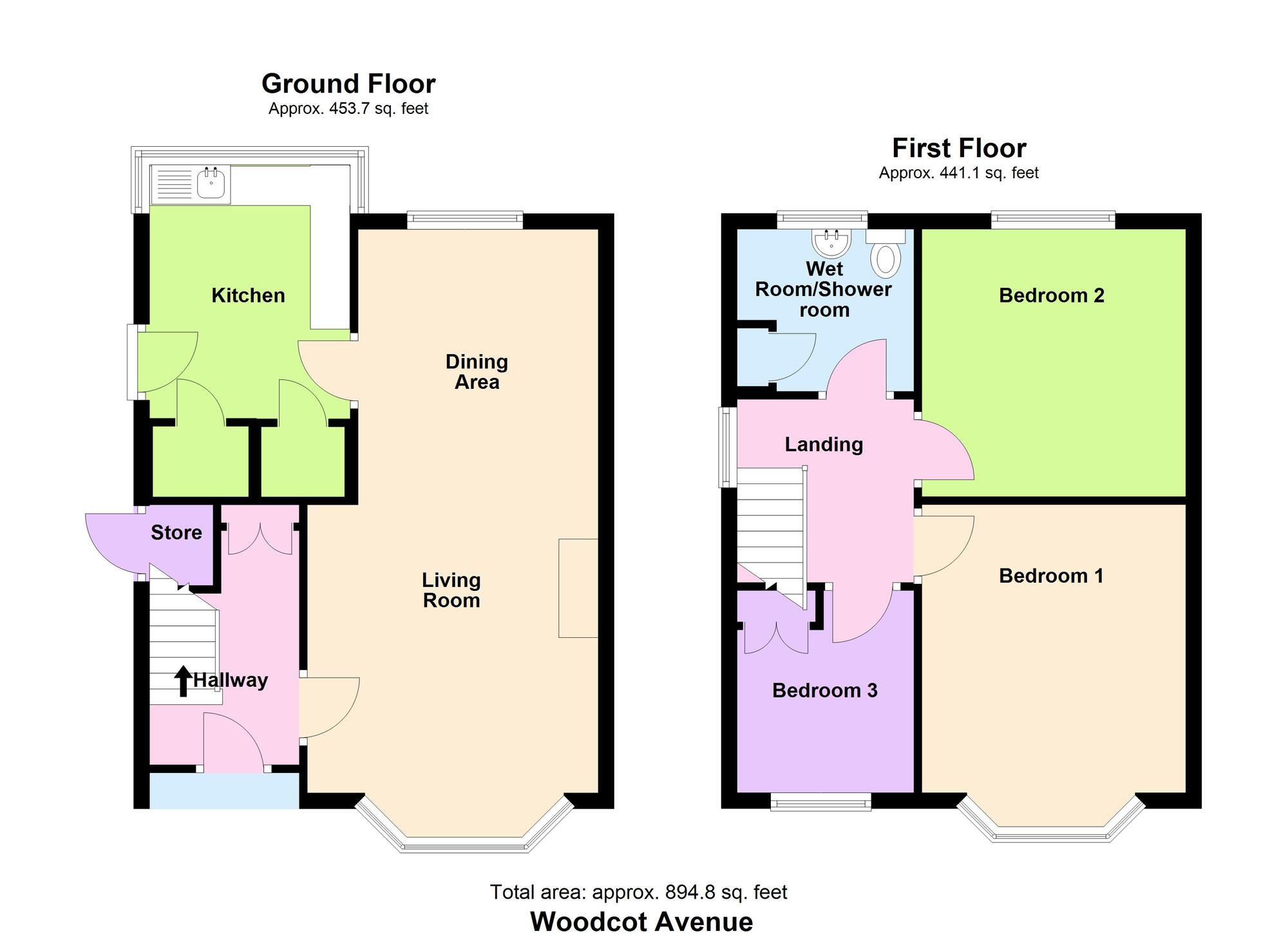 Floorplan of 3 bedroom Semi Detached House for sale, Woodcot Avenue, Baildon, West Yorkshire, BD17